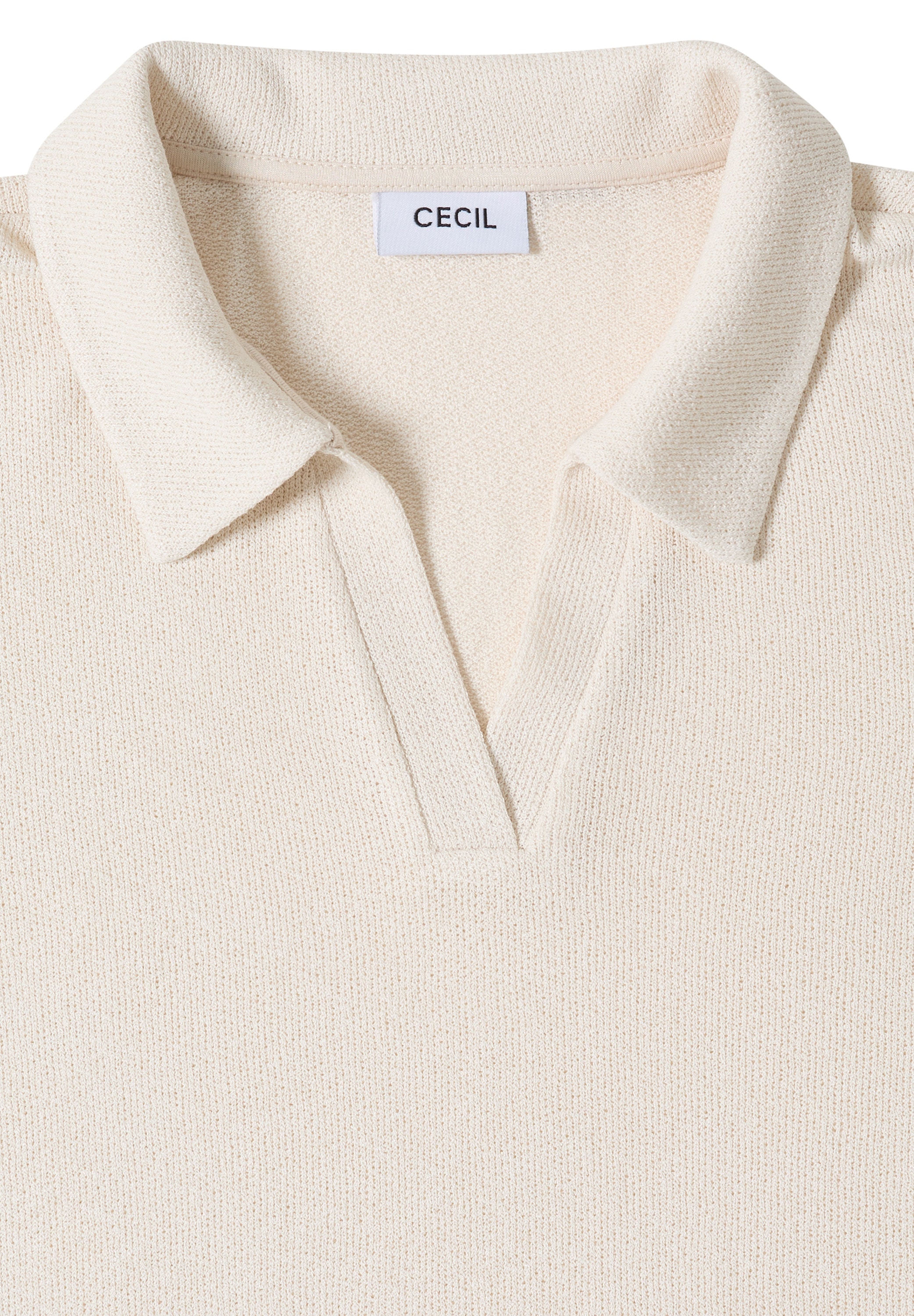 Cecil Poloshirt Strick-Look Shirt in Unifarben