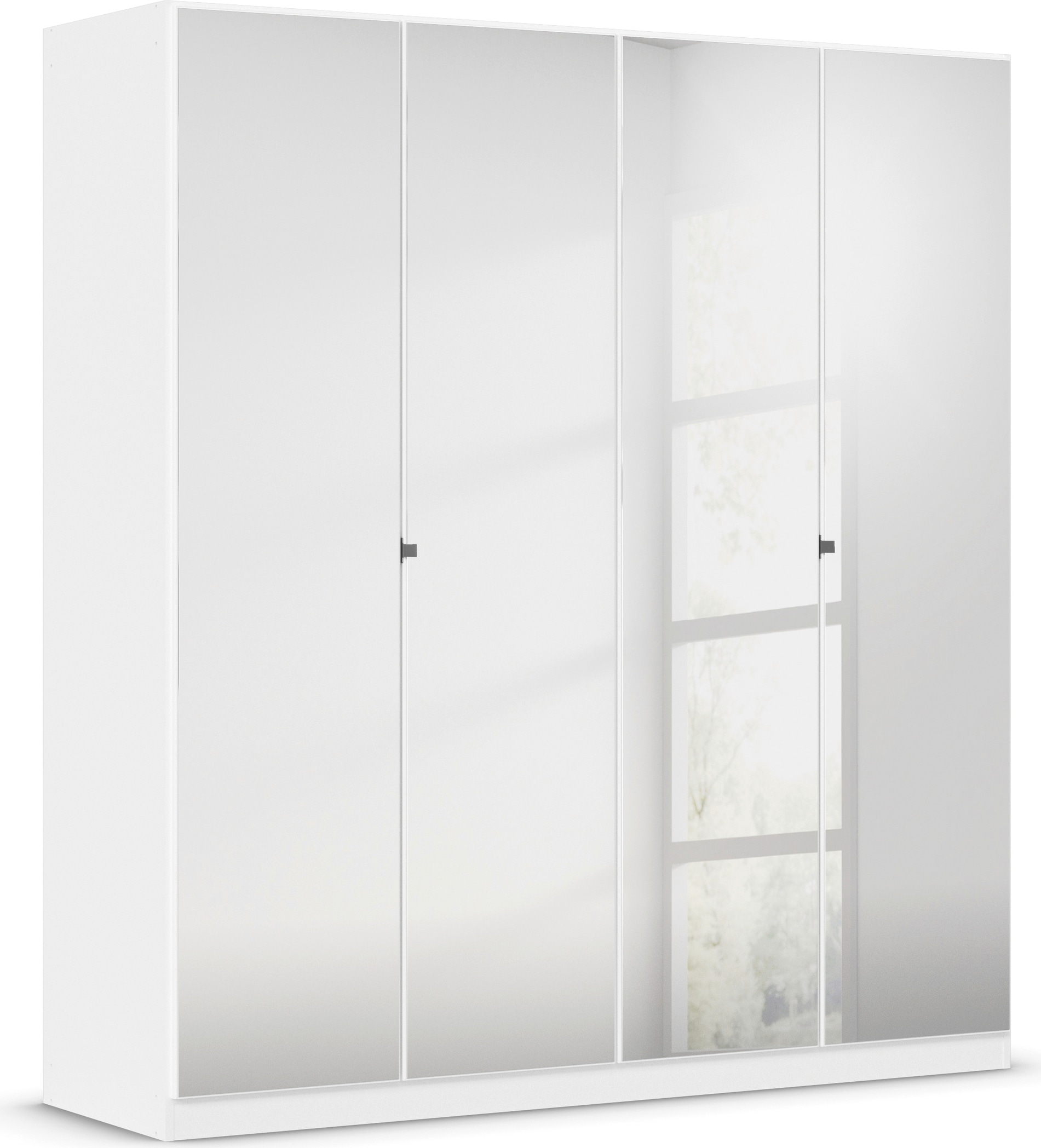 rauch Drehtürenschrank »Reflect«, mit Spiegelfront, inkl. praktischer Inneneinteilung und Stoffboxen-Set