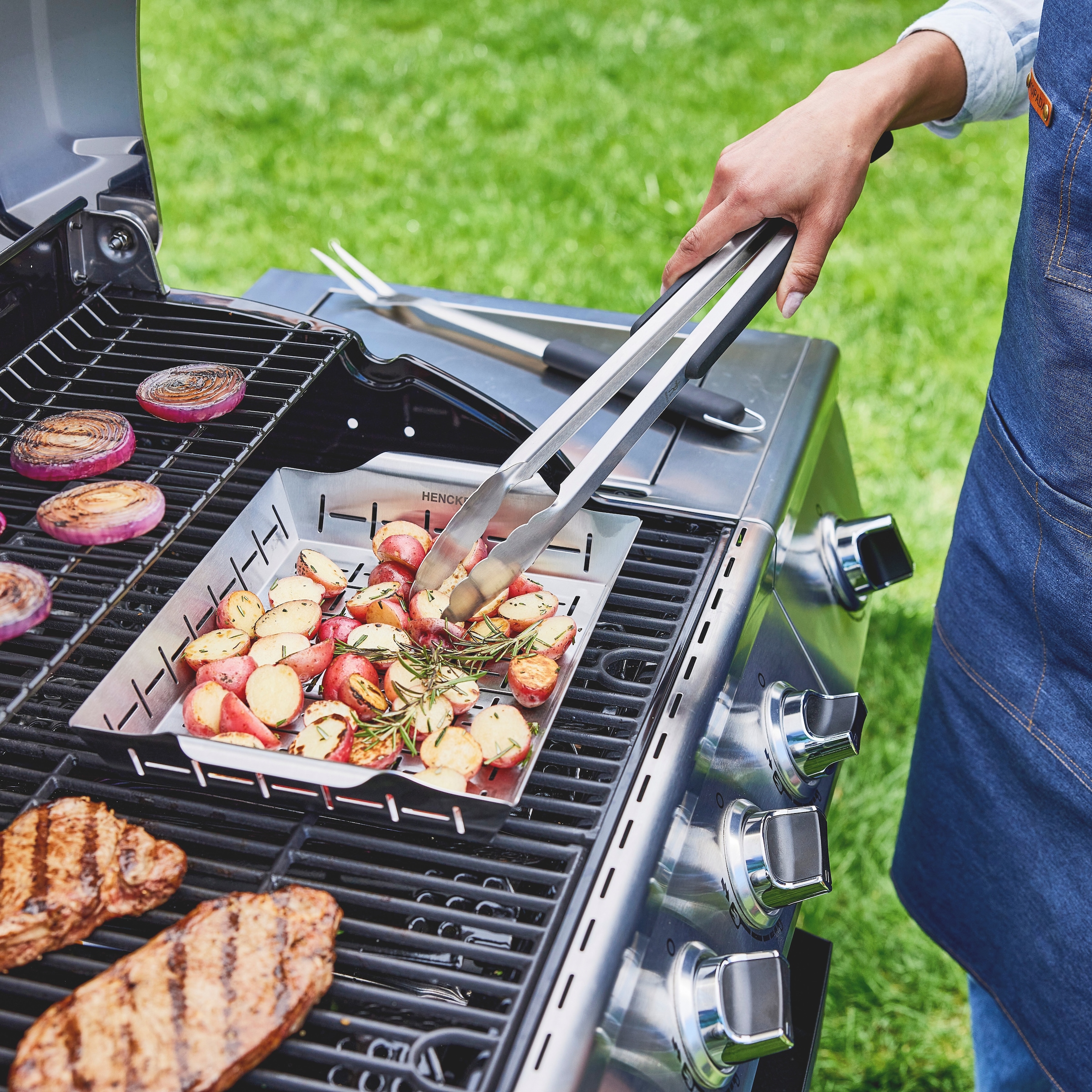 HENCKELS by ZWILLING Grillzange »BBQ« Rostfreier Edelstahl, Aufhänge-Öse