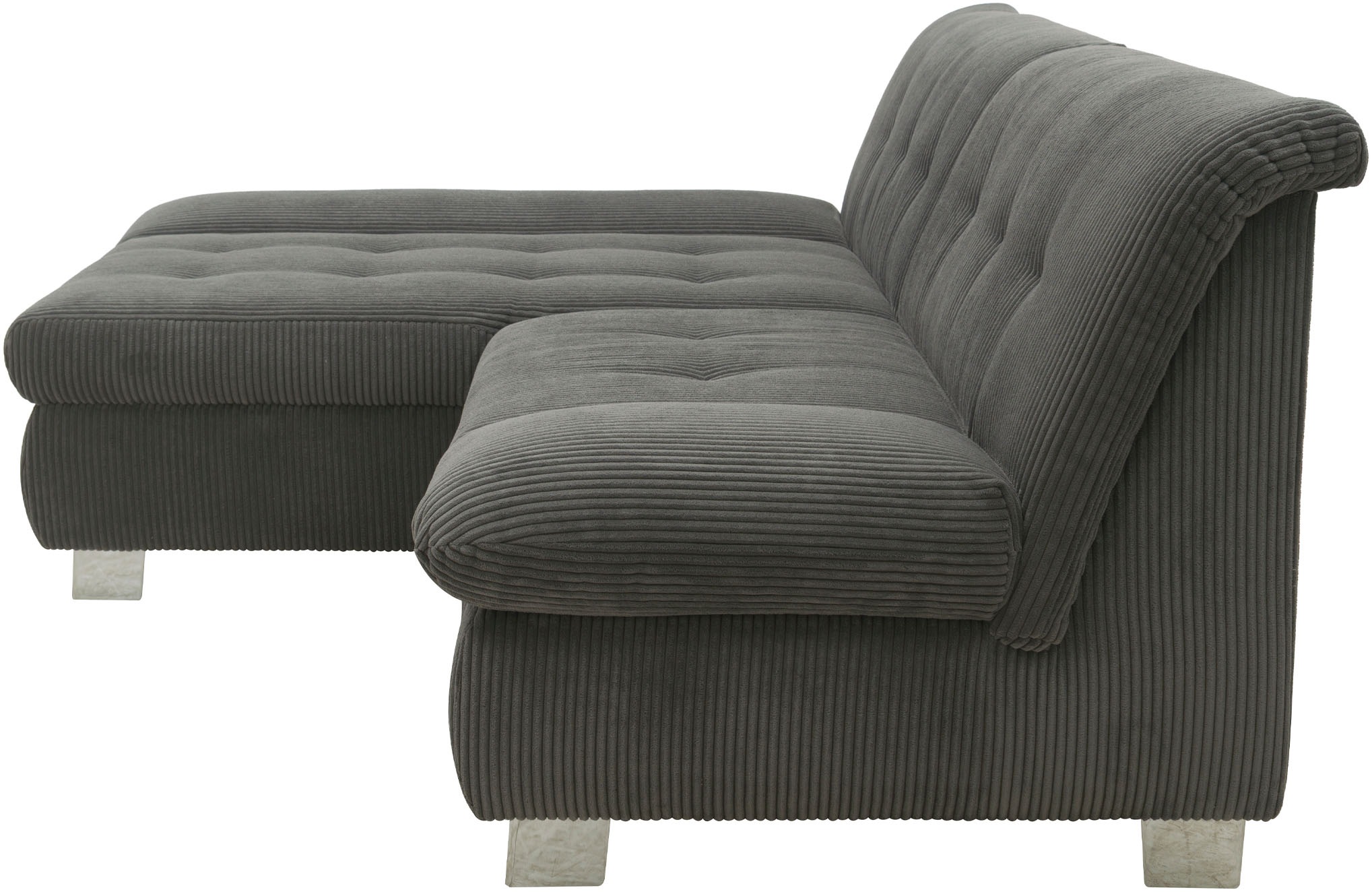 DOMO collection Ecksofa »100031 kompakte Stellmaße, komfortabel und bequem, L-Form«, wahlweise mit Bettfunktion und Armteilverstellung. Breite 234cm