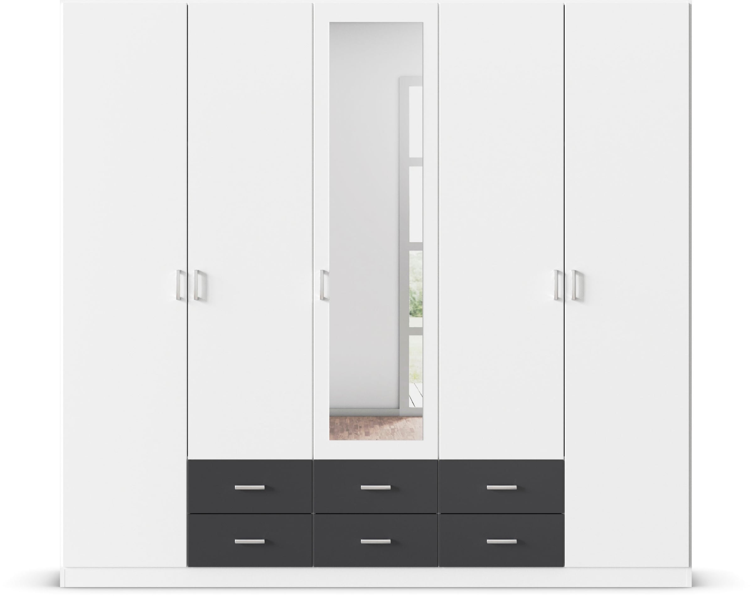 rauch Kleiderschrank »Schrank Garderobe Wäscheschrank GAMMA in 3 Breiten«, viel Stauraum mit 6 Schubladen, mit Spiegel TOPSELLER MADE IN GERMANY