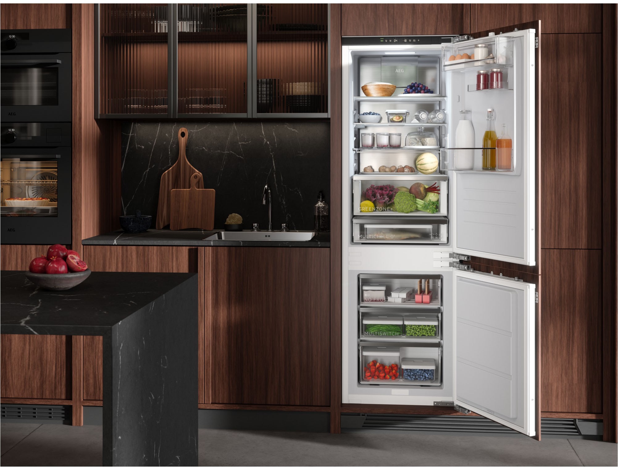 AEG Einbaukühlgefrierkombination 9000 »TSC9V183DC«, MultiChill 0°-Schublade: Maximal flexible Kühlung