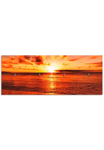 Artland Hakenleiste »Schöner Sonnenuntergang Strand«, aus Holz mit 4 Schlüsselhaken –... kaufen