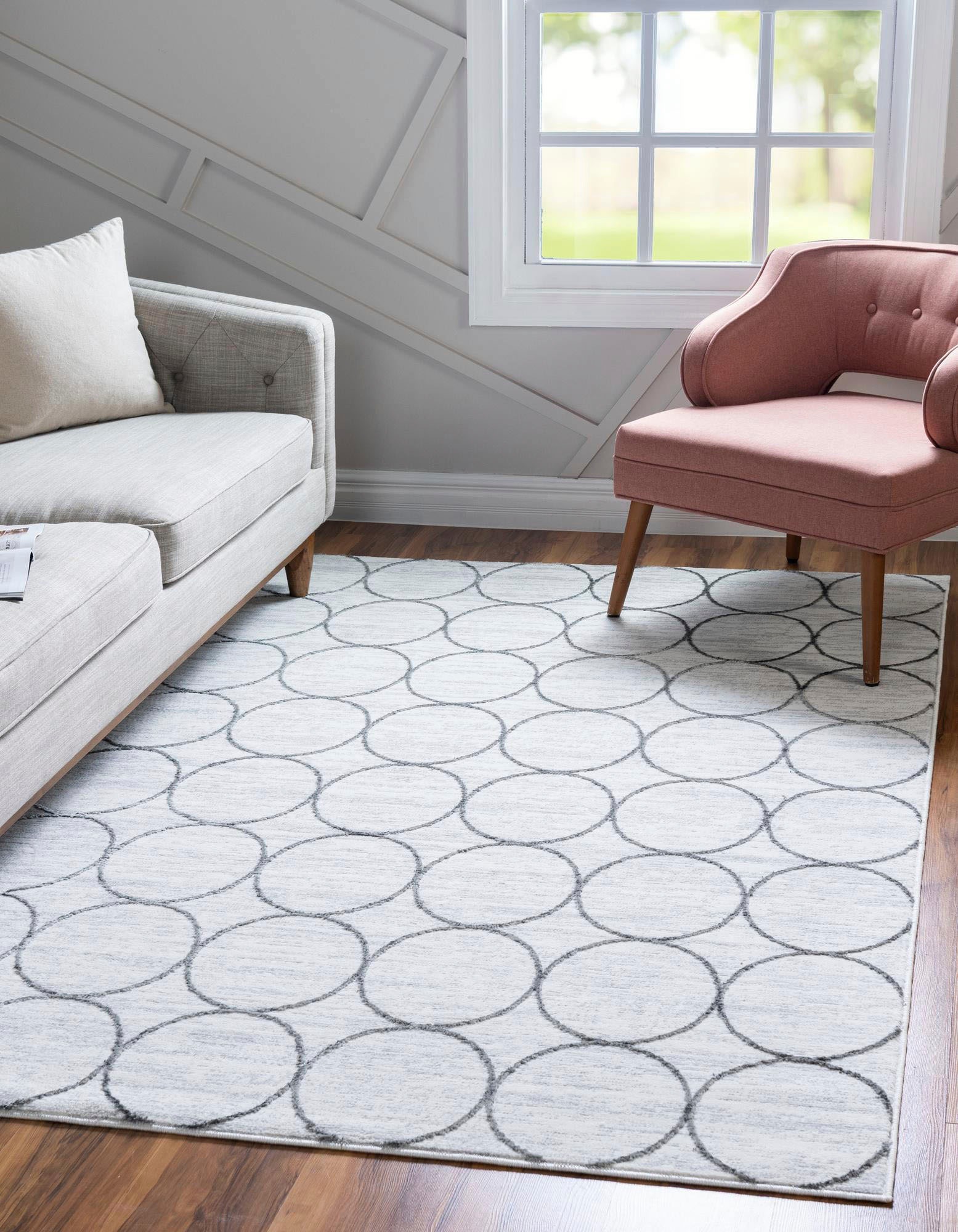 Myflair Möbel & Accessoires Teppich »Titan Trellis Lagerräumung«, rechteckig, 13 mm Höhe, Kurzflor, gewebt, modernes Design, Motiv Kreise