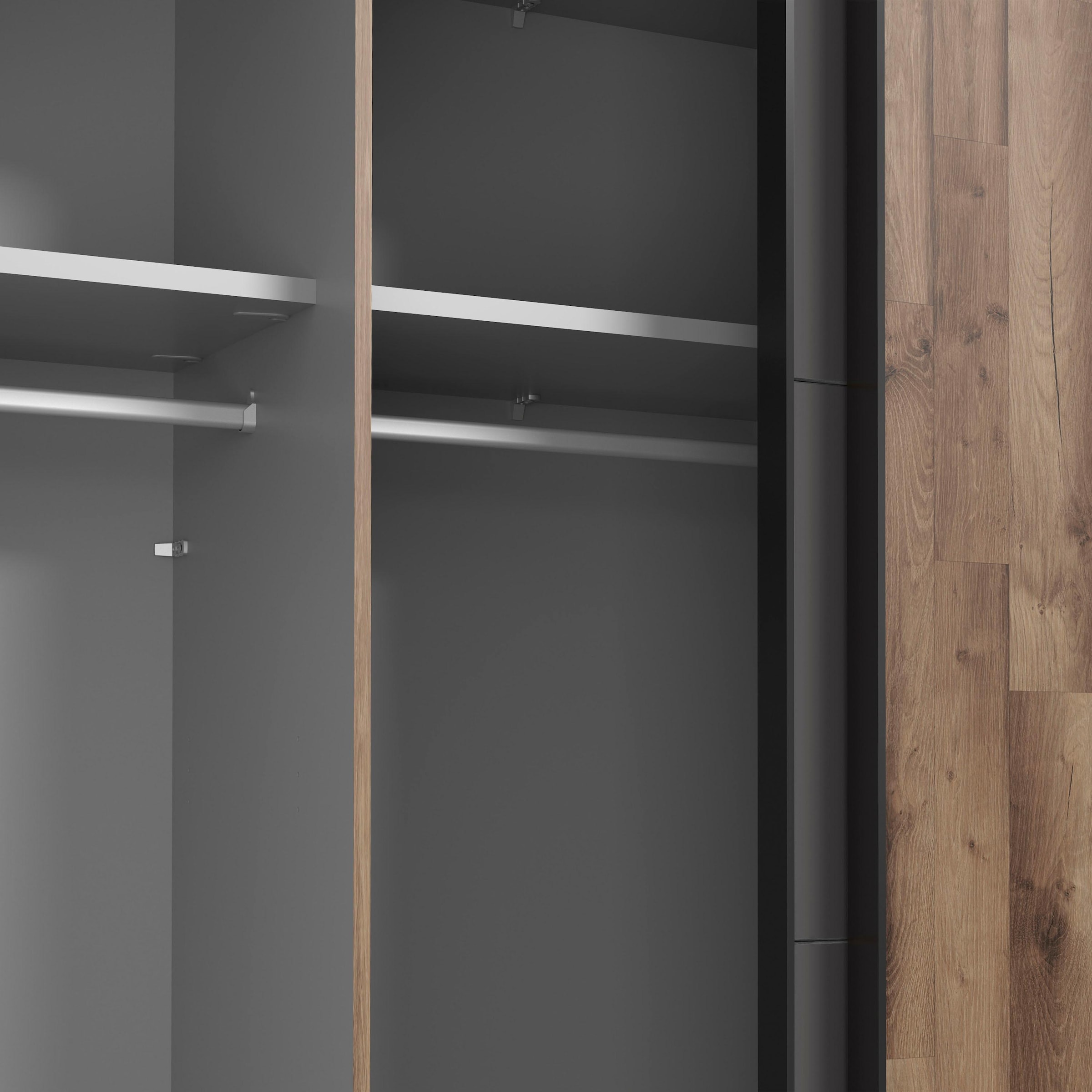 FORTE Schwebetürenschrank »"Sirius Black", Made in Europe, hochwertiges Design«, mit LED-Beleuchtung, Breite/ Höhe ca. 270x210cm