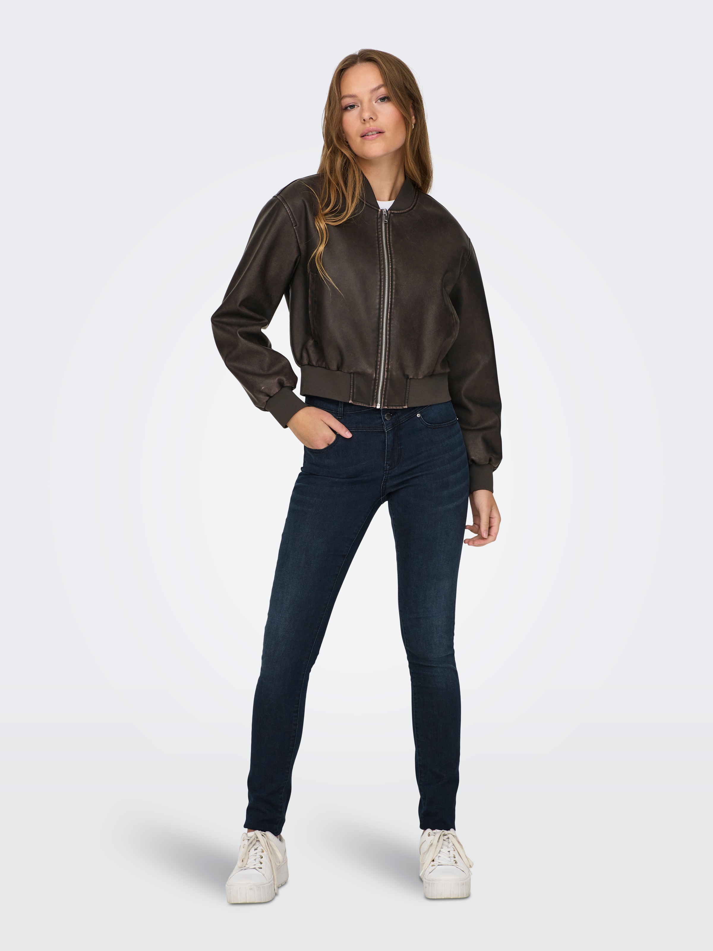 ONLY Lederimitatjacke »ONLJANE FAUX LEATHER WASHED BOMBER OTW«