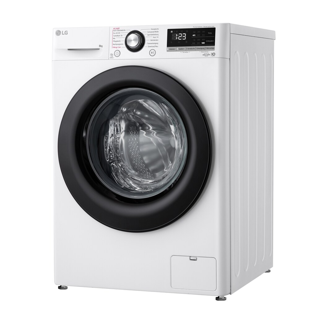 LG Waschmaschine, F4WV4085WS, 8 kg, 1400 U/min