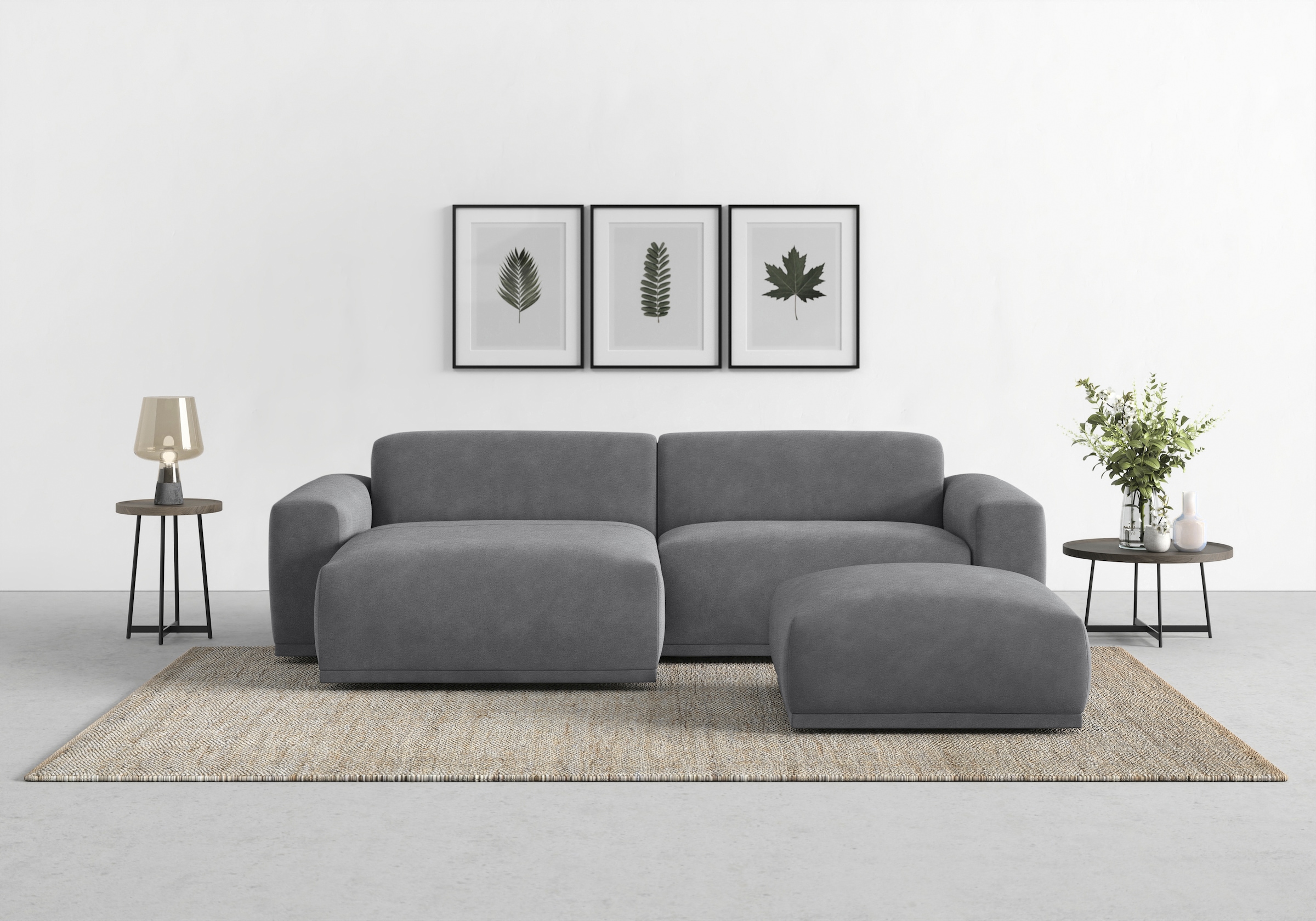 TRENDMANUFAKTUR Ecksofa »Braga, mit hochwertigem Kaltschaum, L-Form, in Cord erhältlich«, (2 St.), modernes Sofa, Couch mit hohem Sitzkomfort, 255/72/160 cm (B/H/T)