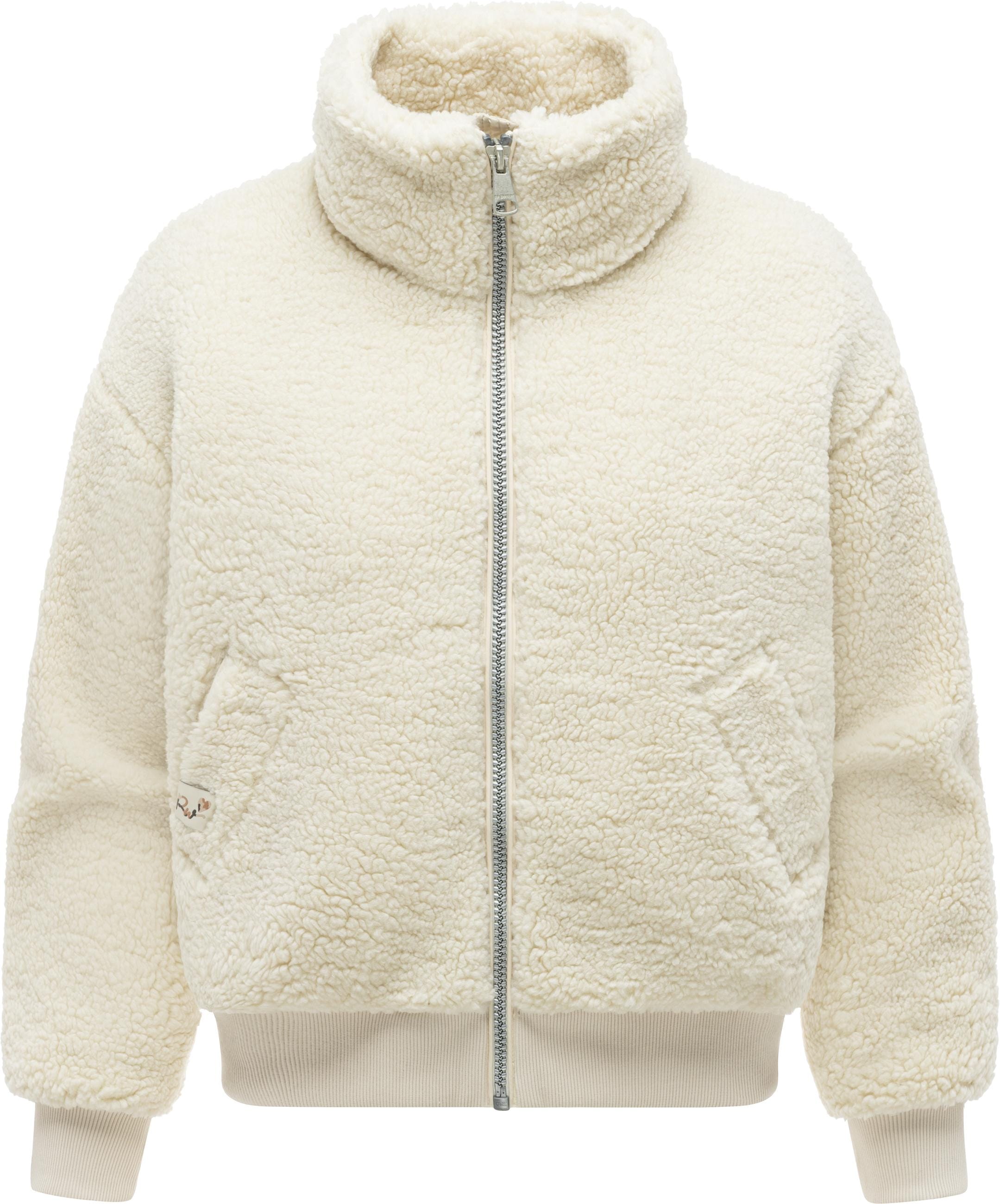 Ragwear Plüschjacke »Plüschjacke Tillie Y« ohne Kapuze oversized Damen Teddyjacke mit Rippstrickbündchen