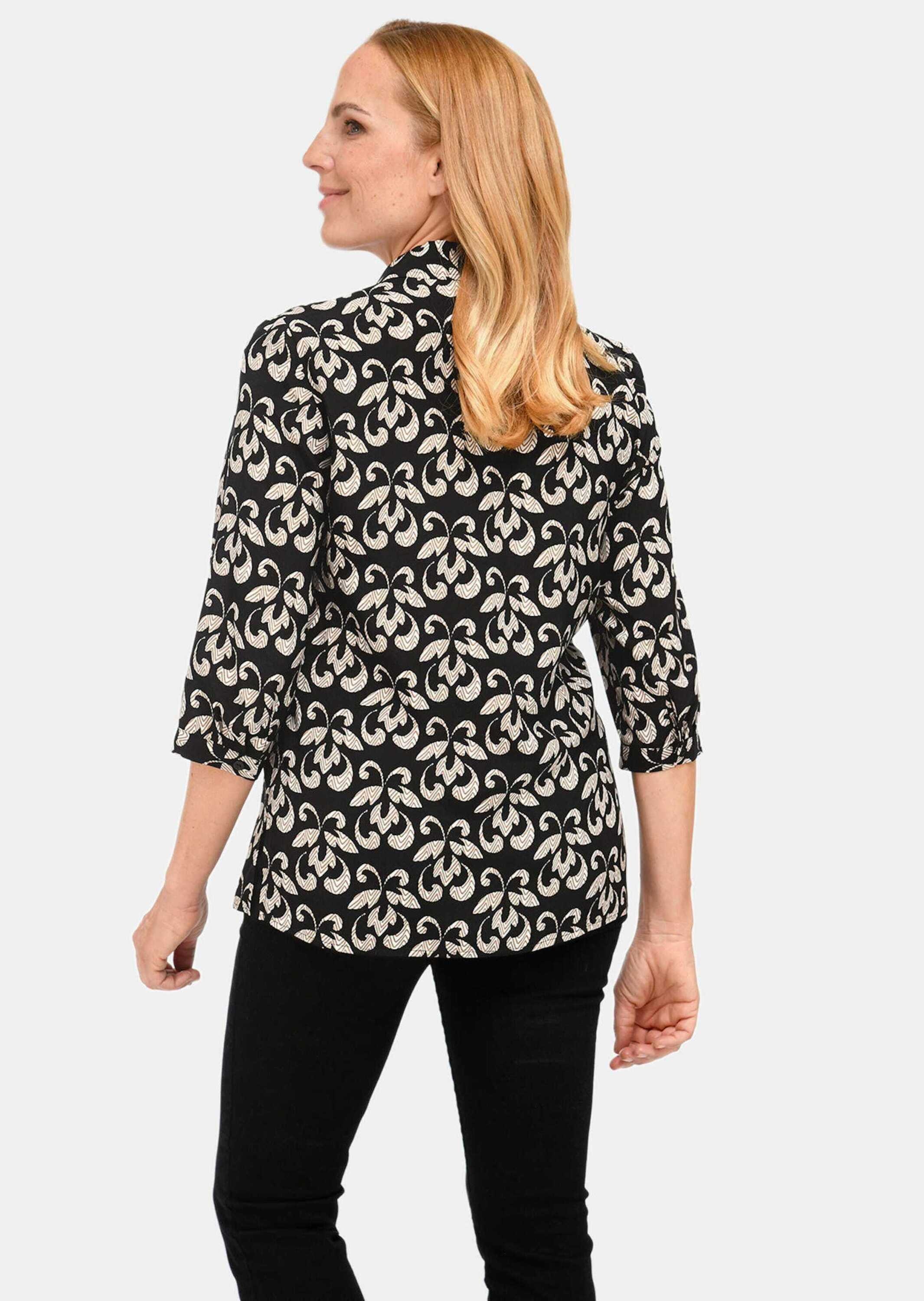 GOLDNER Druckbluse »Hemdbluse mit durchgehender Knopfleiste«