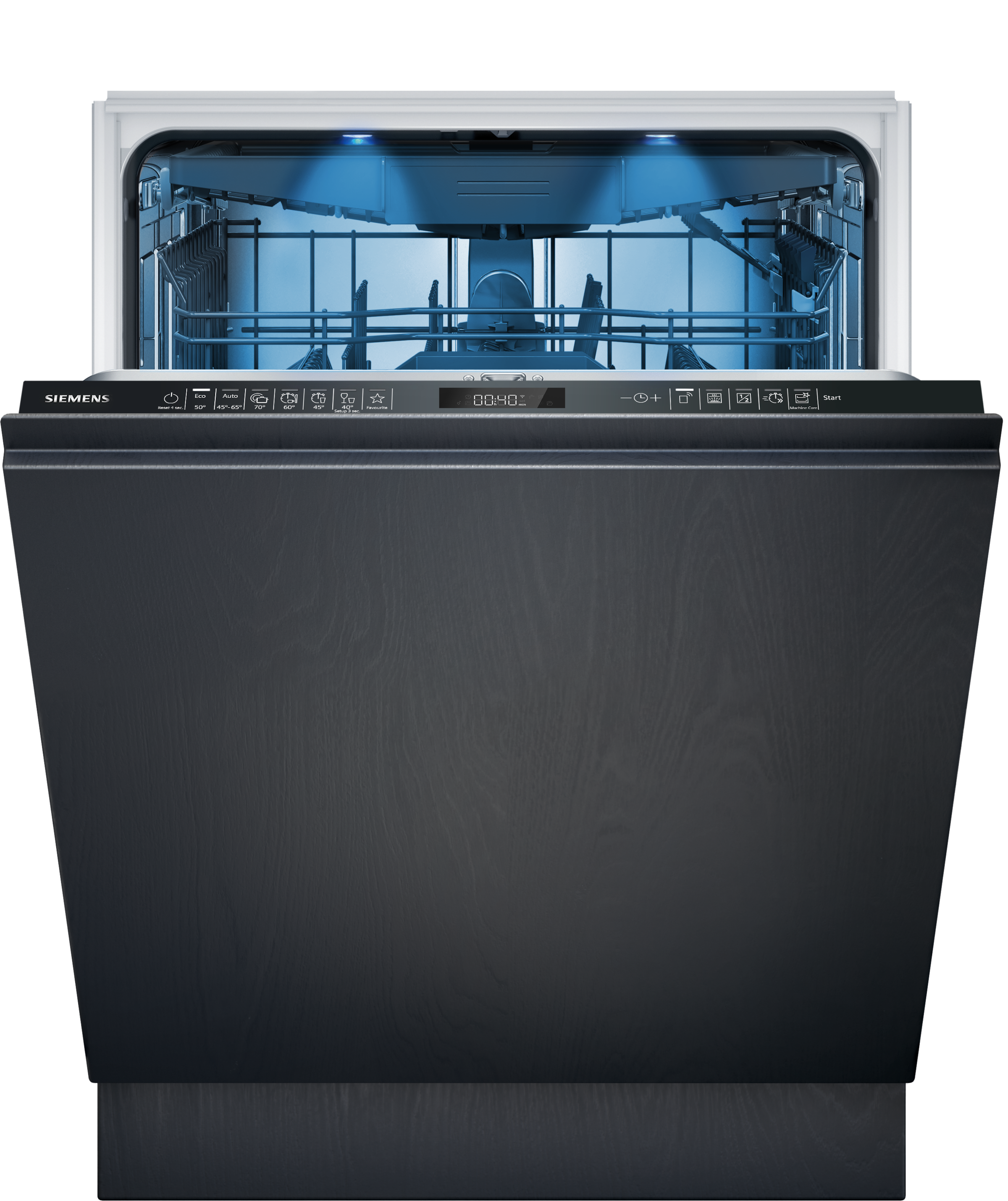 SIEMENS vollintegrierbarer Geschirrspüler iQ500 »SN95EX16CE« 14 tlg. Maßgedecke VarioScharnier und glassZone für empfindliche Gläser