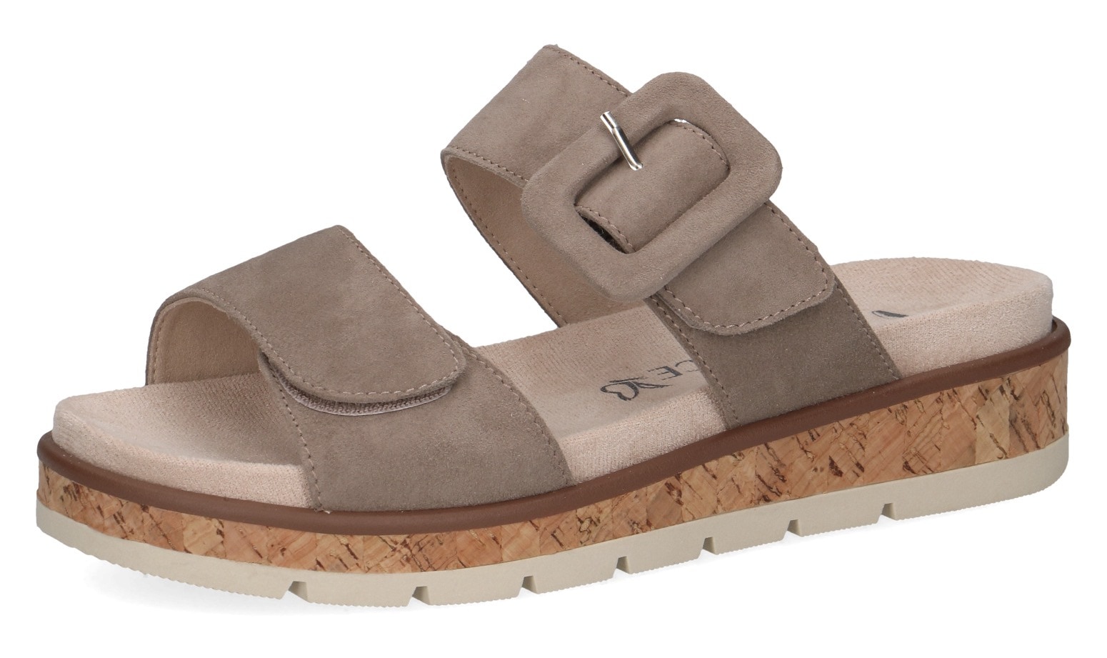 Caprice Pantolette, Keilabsatz, Sommerschuh, Bequemschuh mit Zierschnalle