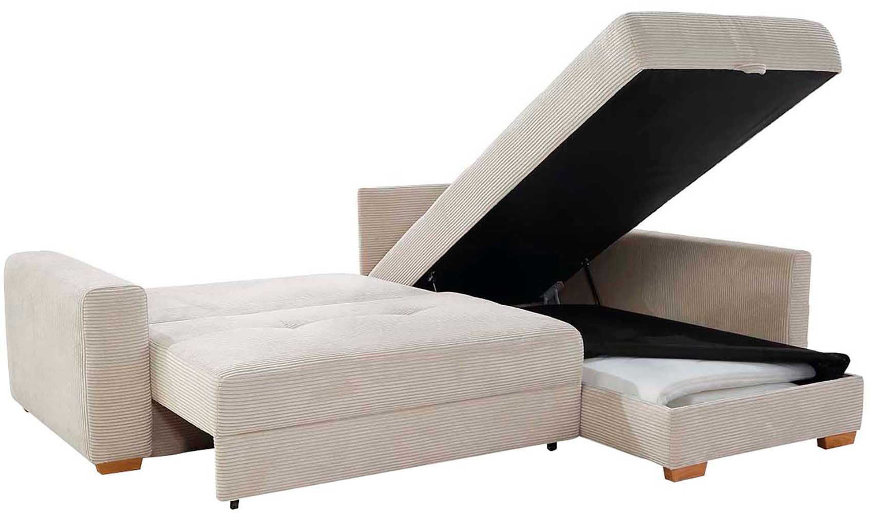 Jockenhöfer Gruppe Ecksofa »Sunset, Dauerschlafsofa mit« Tonnentaschen-Federkern, 5cm Kaltschaumtopper, flexible montierbar