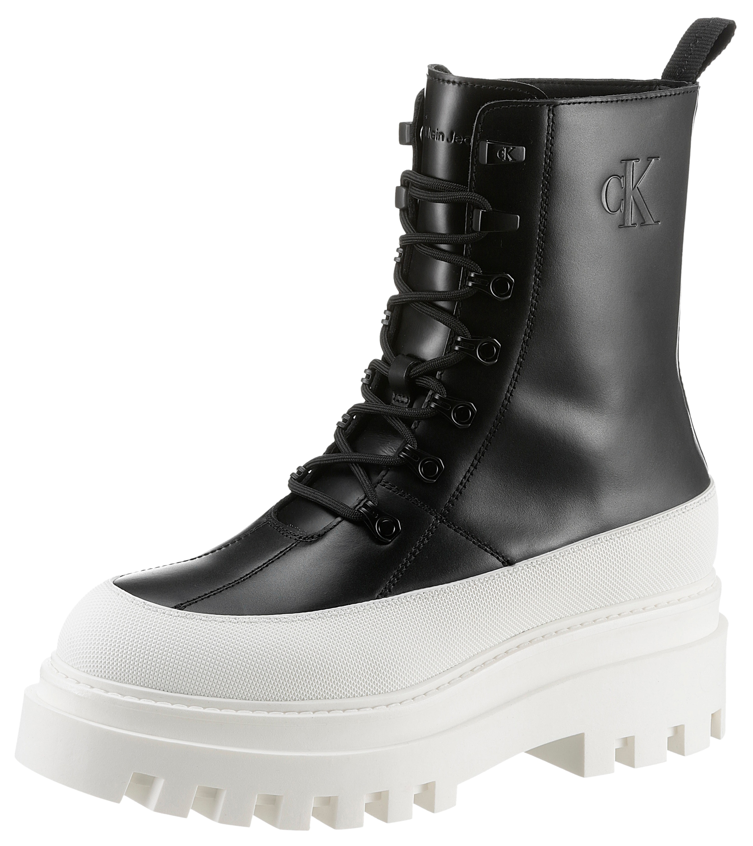 Schnürstiefelette »FLATFORM LACE UP BOOT LTH«, mit Profilsohle