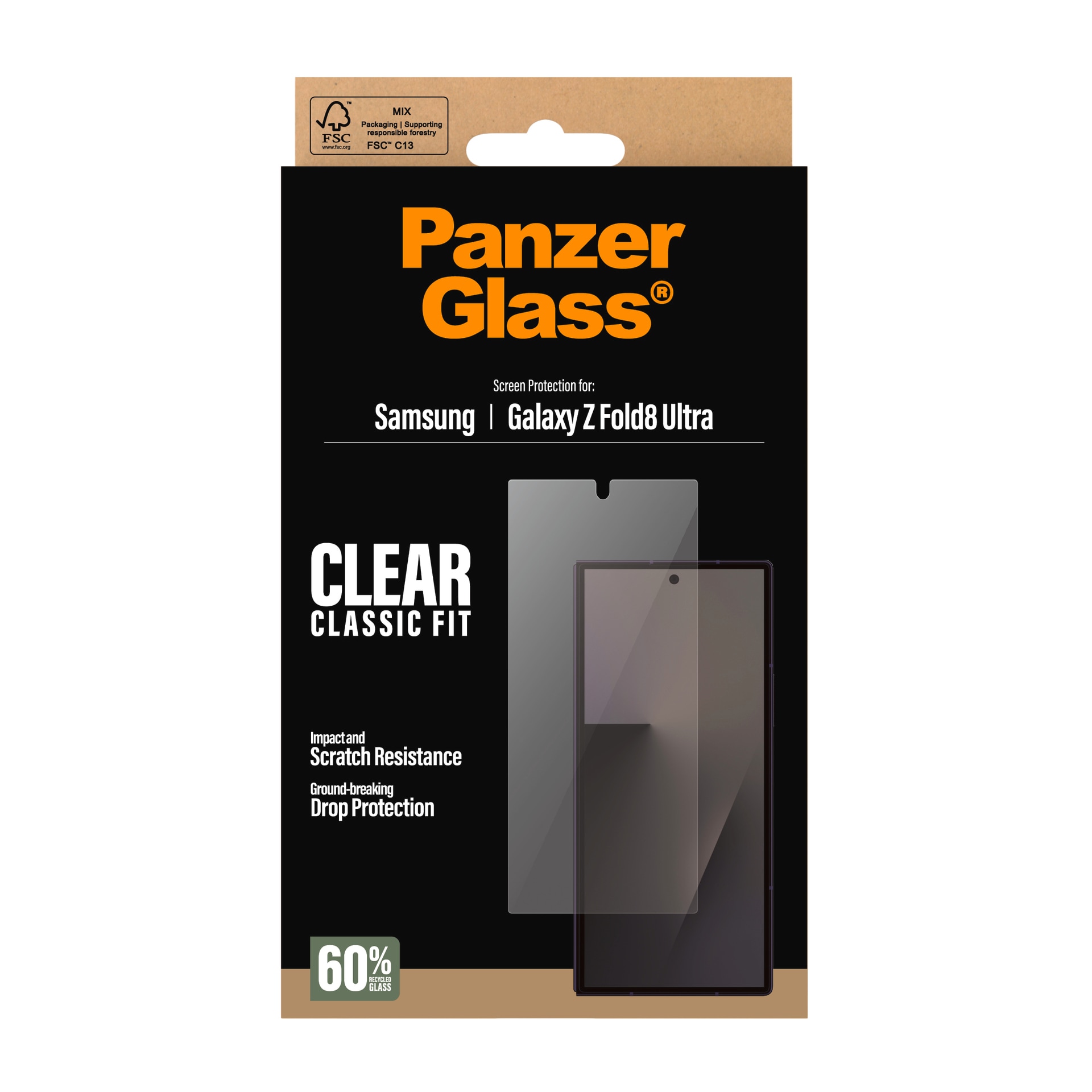CARE by PanzerGlass Displayschutzglas »Classic Fit Screen Protector« für Samsung Galaxy Z Fold8 Ultra Displayschutzfolie, Schutzfolie, Bildschirmschutz, kratz- & stoßfest