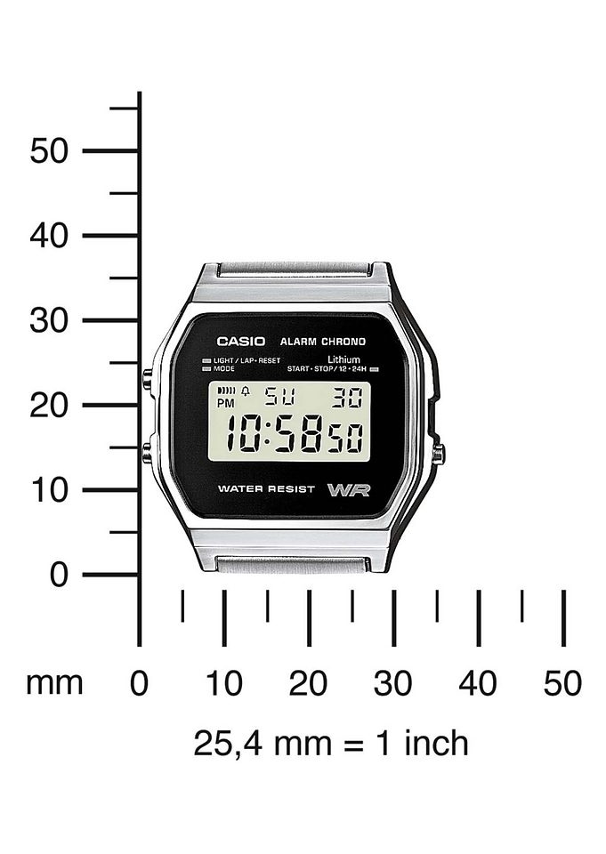 CASIO VINTAGE Chronograph, Quarzuhr, Armbanduhr, Damenuhr, Herrenuhr, Digitaluhr,Edelstahlarmband