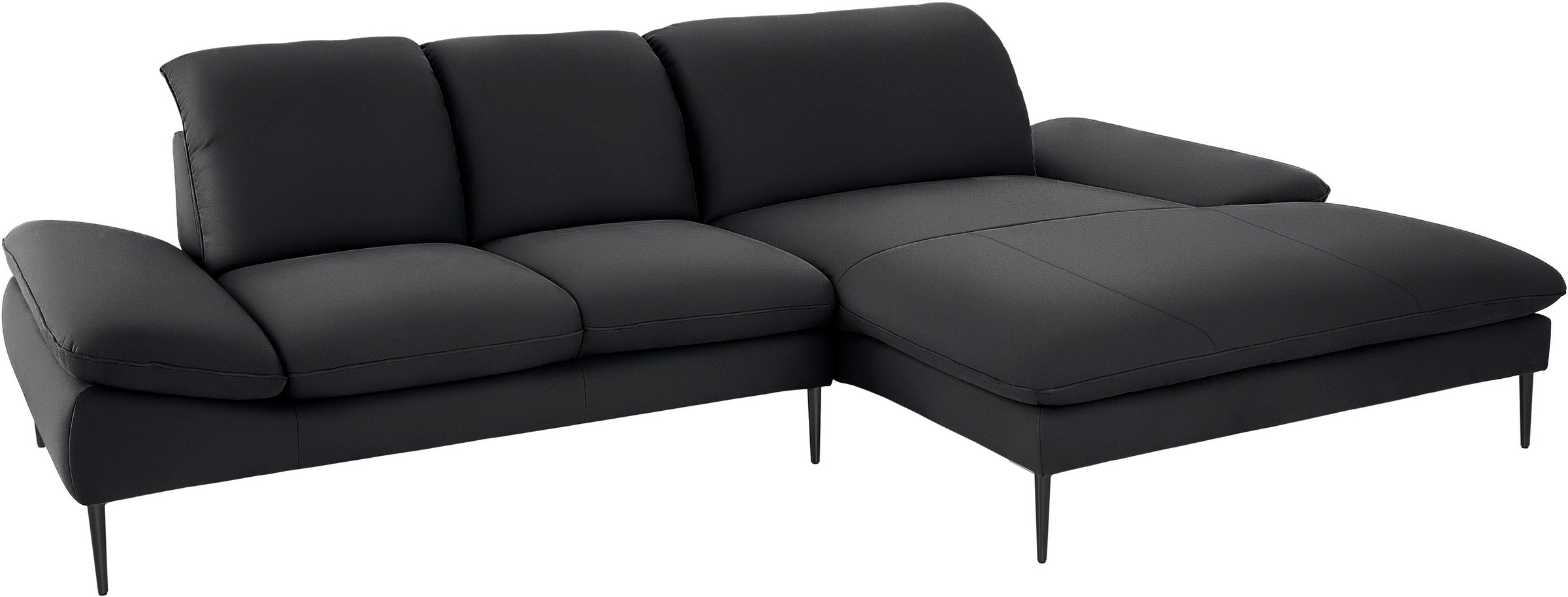 W.SCHILLIG Ecksofa »enjoy&MORE, Designsofa, elegant und bequem, L-Form«, Sitztiefenverstellung, Füße schwarz pulverbeschichtet, Breite 310 cm