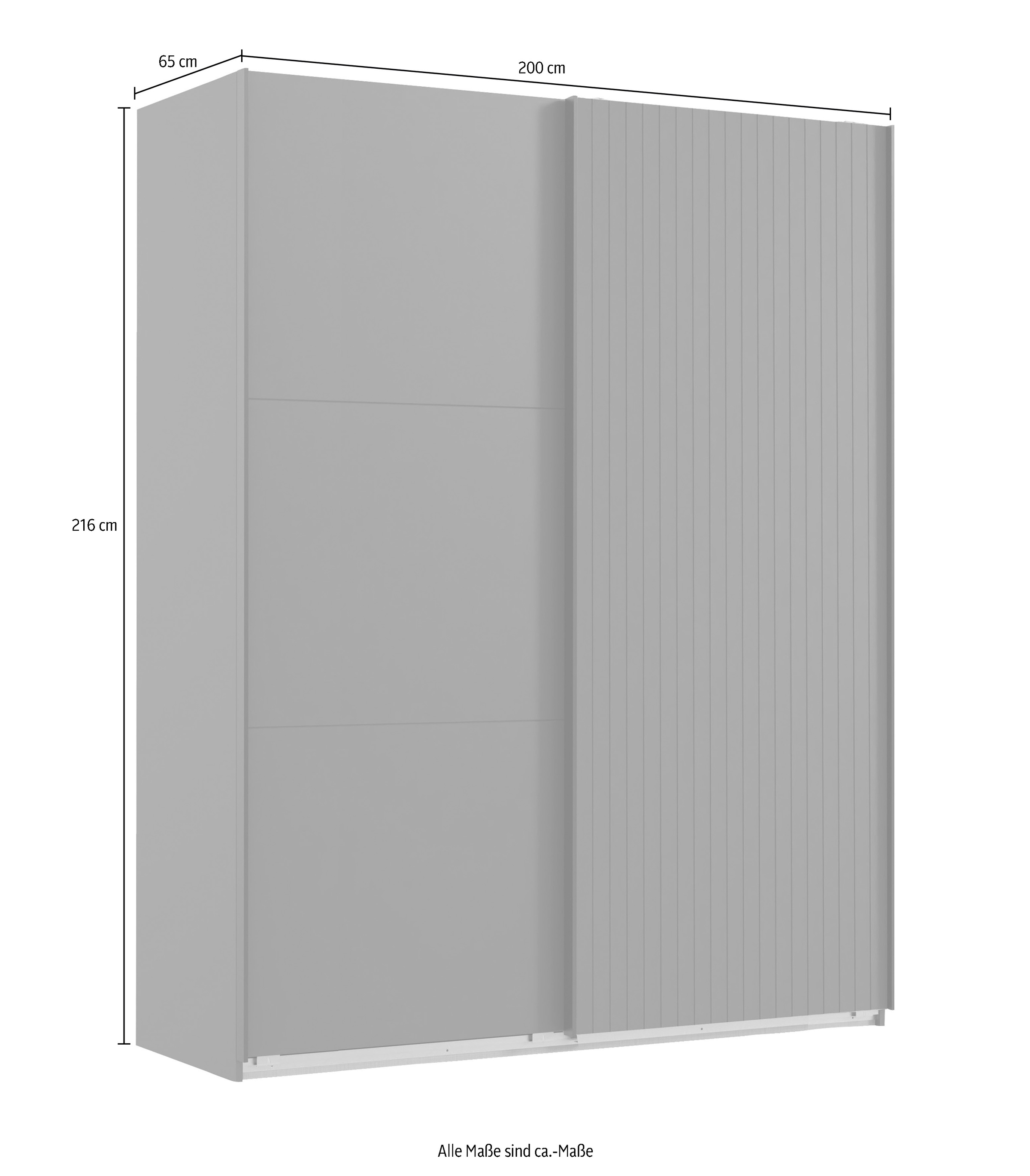 Wimex Schwebetürenschrank »Andorra by fresh to go«, Mit 3D-Leisten für Akustikpaneel-Optik