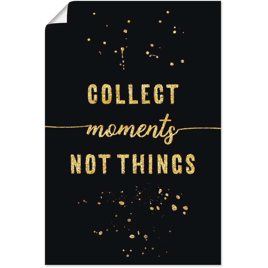 Artland Wandbild »GOLD Sammle Momente, keine Dinge«, Sprüche & Texte, (1 St.)