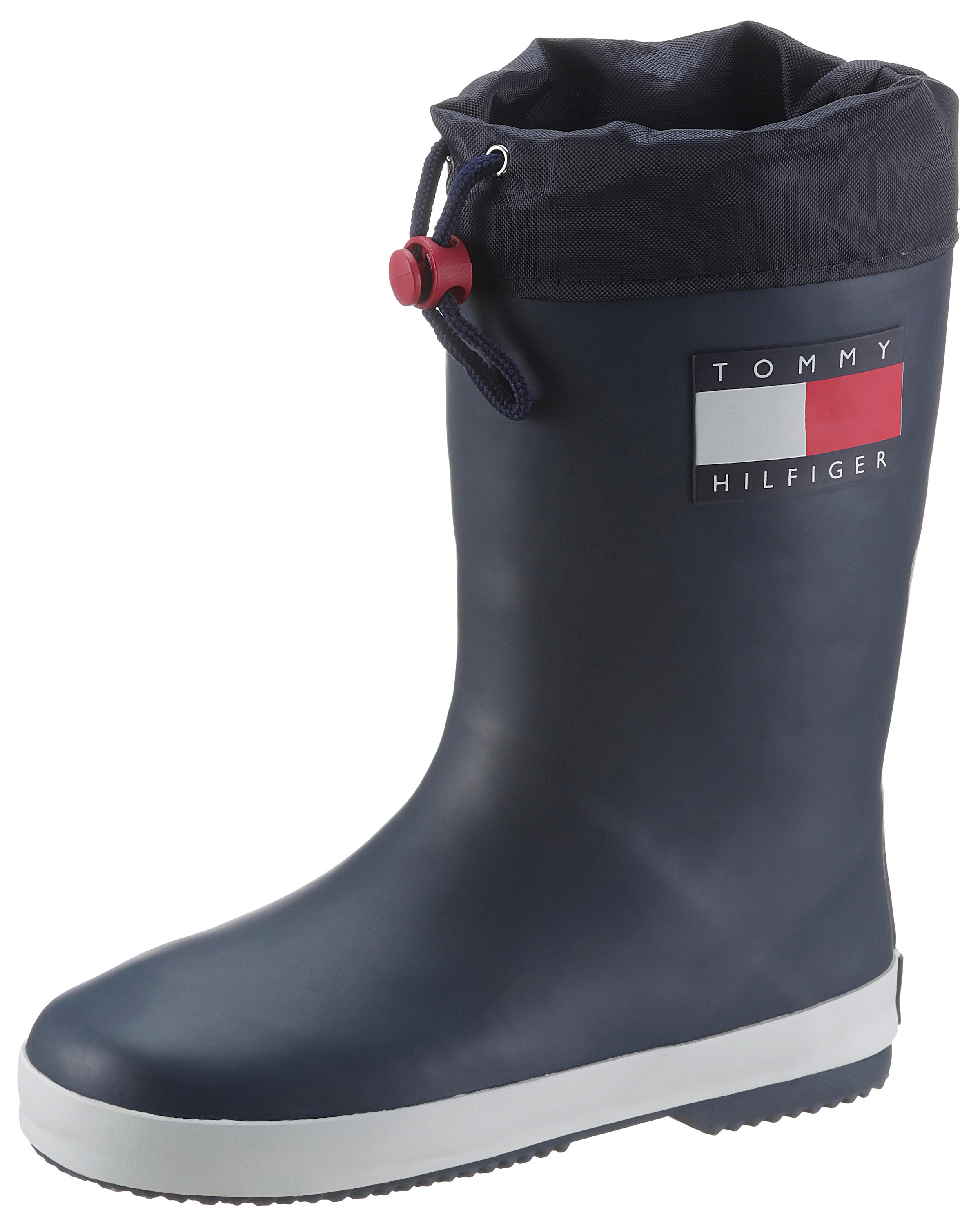 Tommy Hilfiger Gummistiefel, Regenstiefel, Matsch-Schuh, Regenschuh mit praktischer Zuglasche