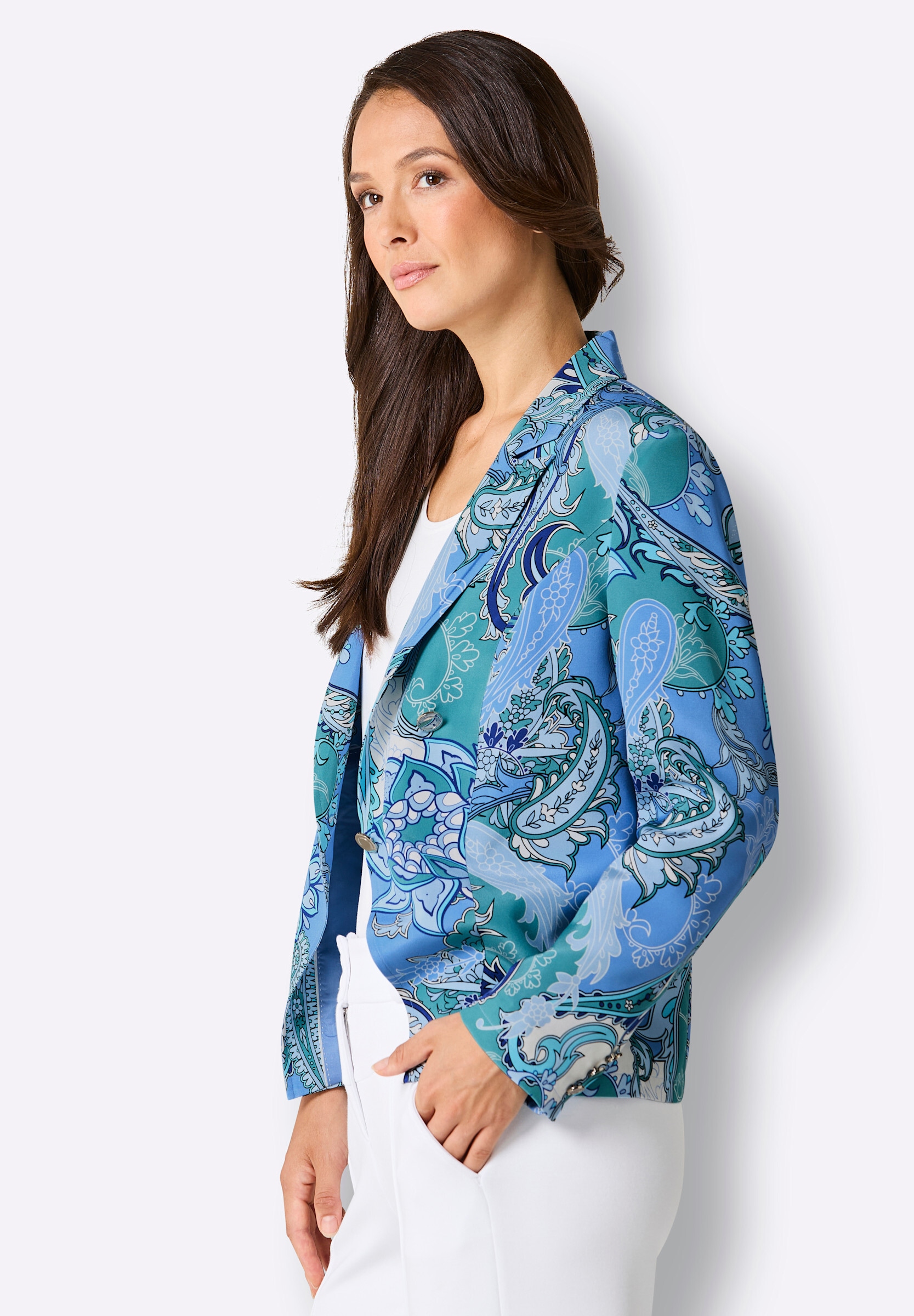 creation L Blusenblazer »Seiden-Blazer Blazer aus reiner, edler Seide«
