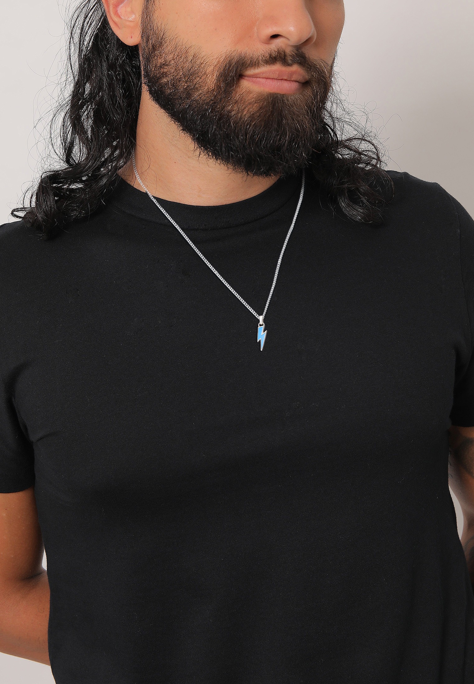 Kuzzoi Silberkette »Halskette Blitz Emaille Look 925 Silber«