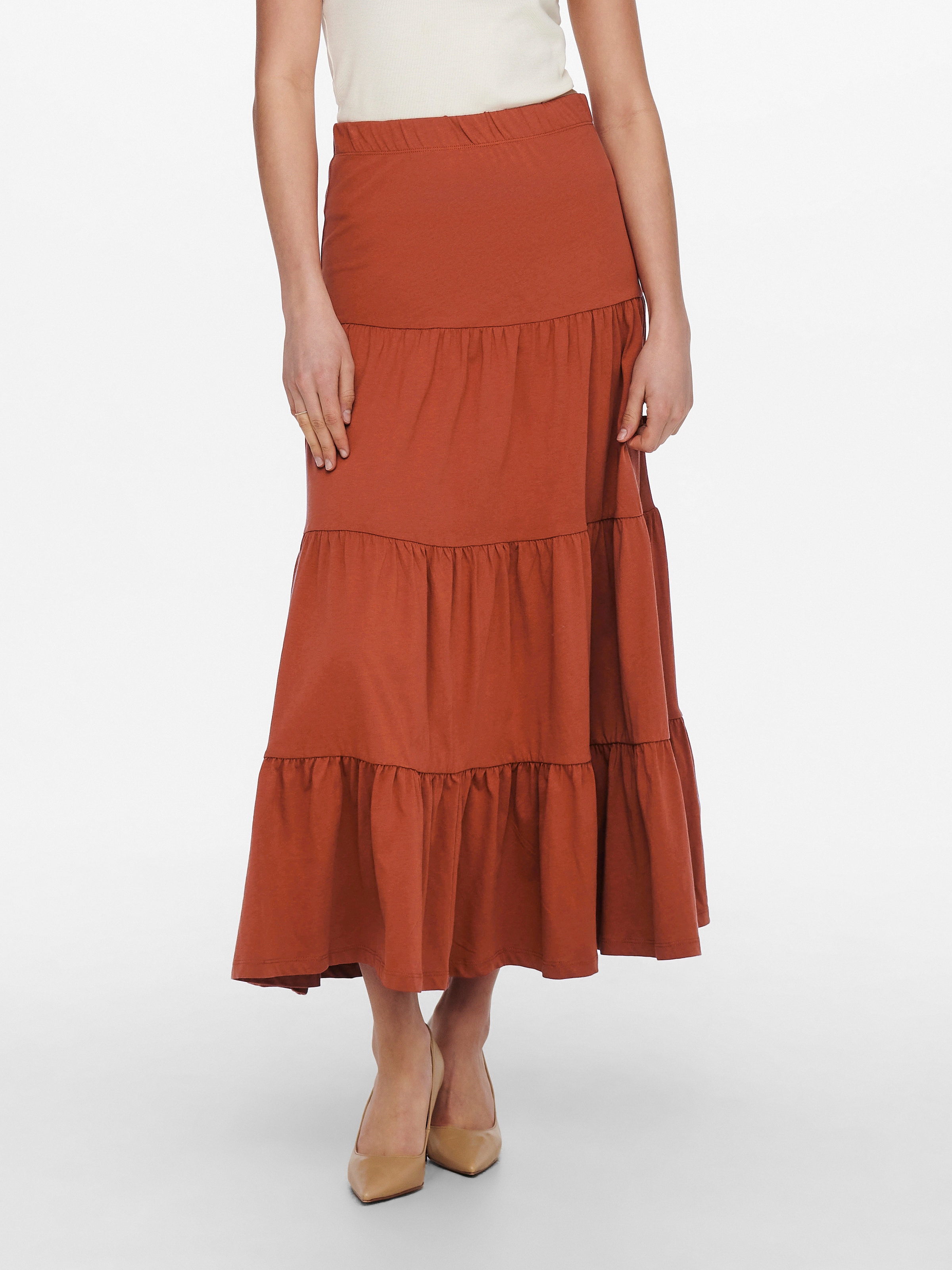 ONLY Maxirock »ONLMAY MAXI SKIRT« Baumwolle, mit Volant