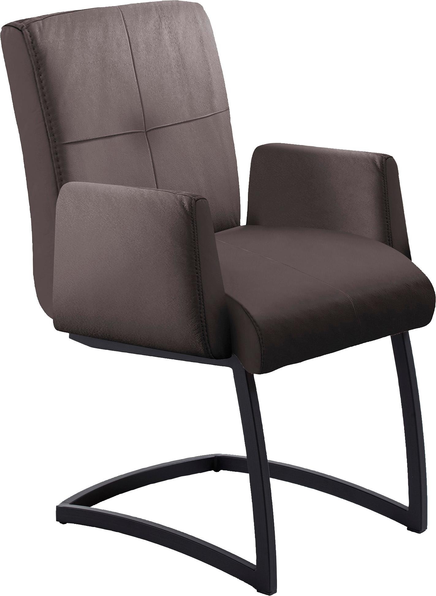 exxpo - sofa fashion Freischwinger »Affogato mit komfortablen Armlehnen«, Kunstleder SOFTLUX®, attraktiven Kreuznaht in der Rückenlehne