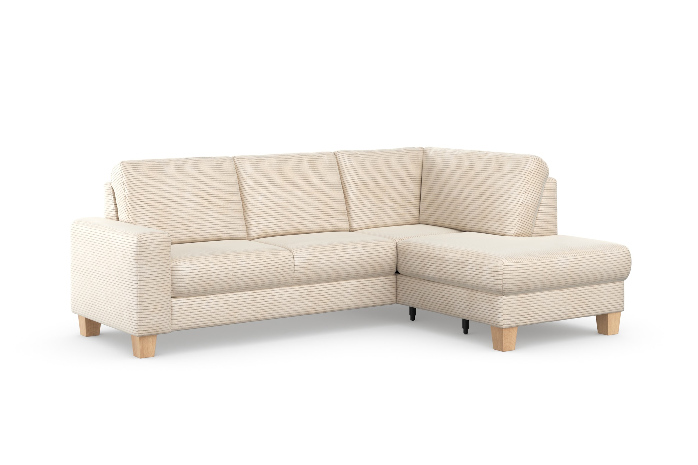 Home affaire Ecksofa »Summer L-Form«, mit Ottomane, wahlweise mit Bettfunktion und Bettkasten, Cord-Bezug