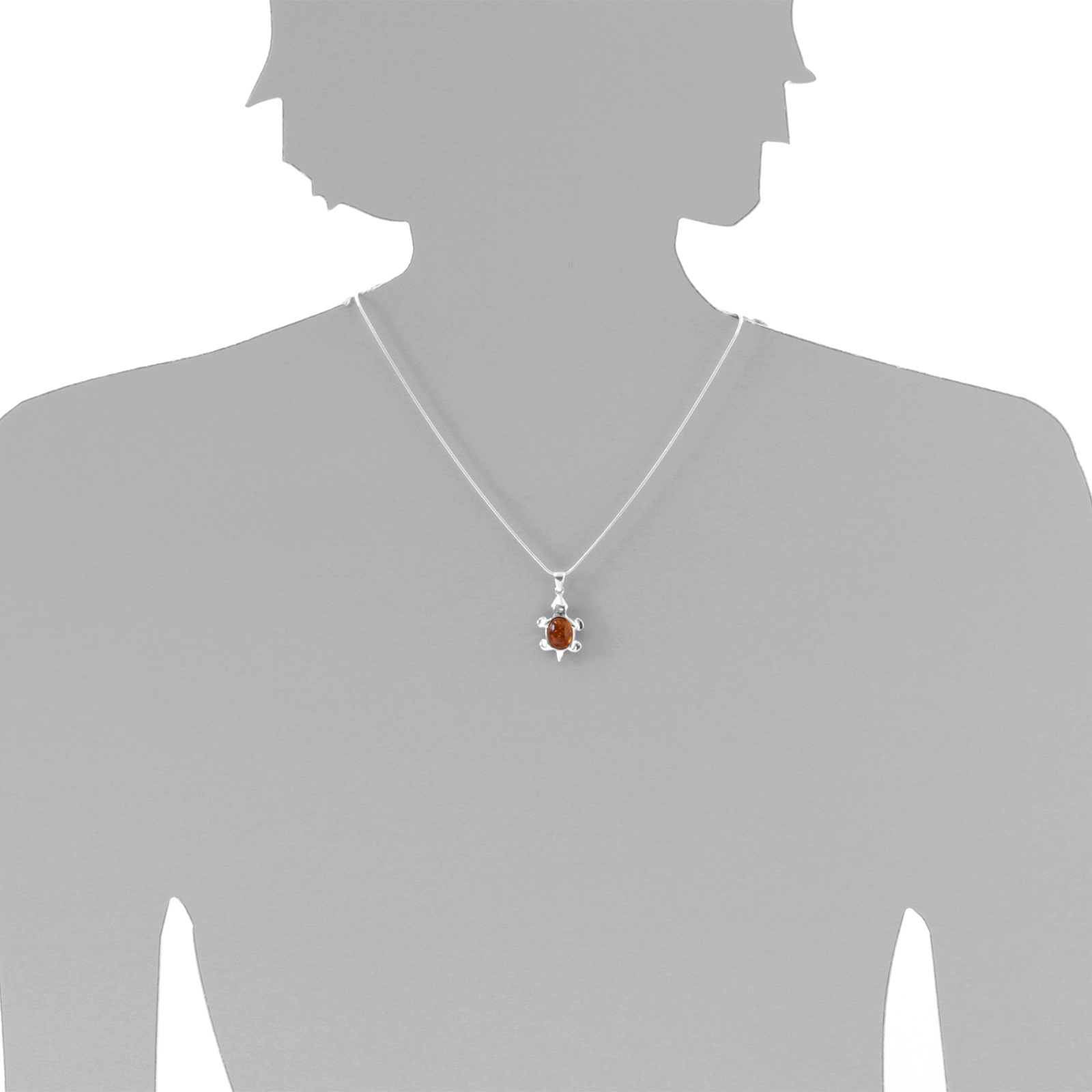 OSTSEE-SCHMUCK Kette mit Anhänger »- Schildkröte - Silber 925/000 - Bernstein«