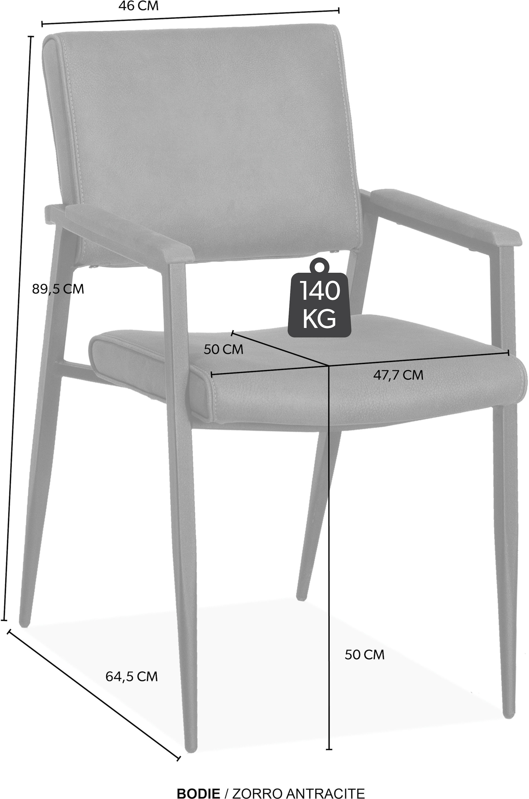 OMG Design Esszimmerstuhl »Bodie« (Set) 2 Stk.bequemer Armlehnenstuhl, pflegeleichter Bezug