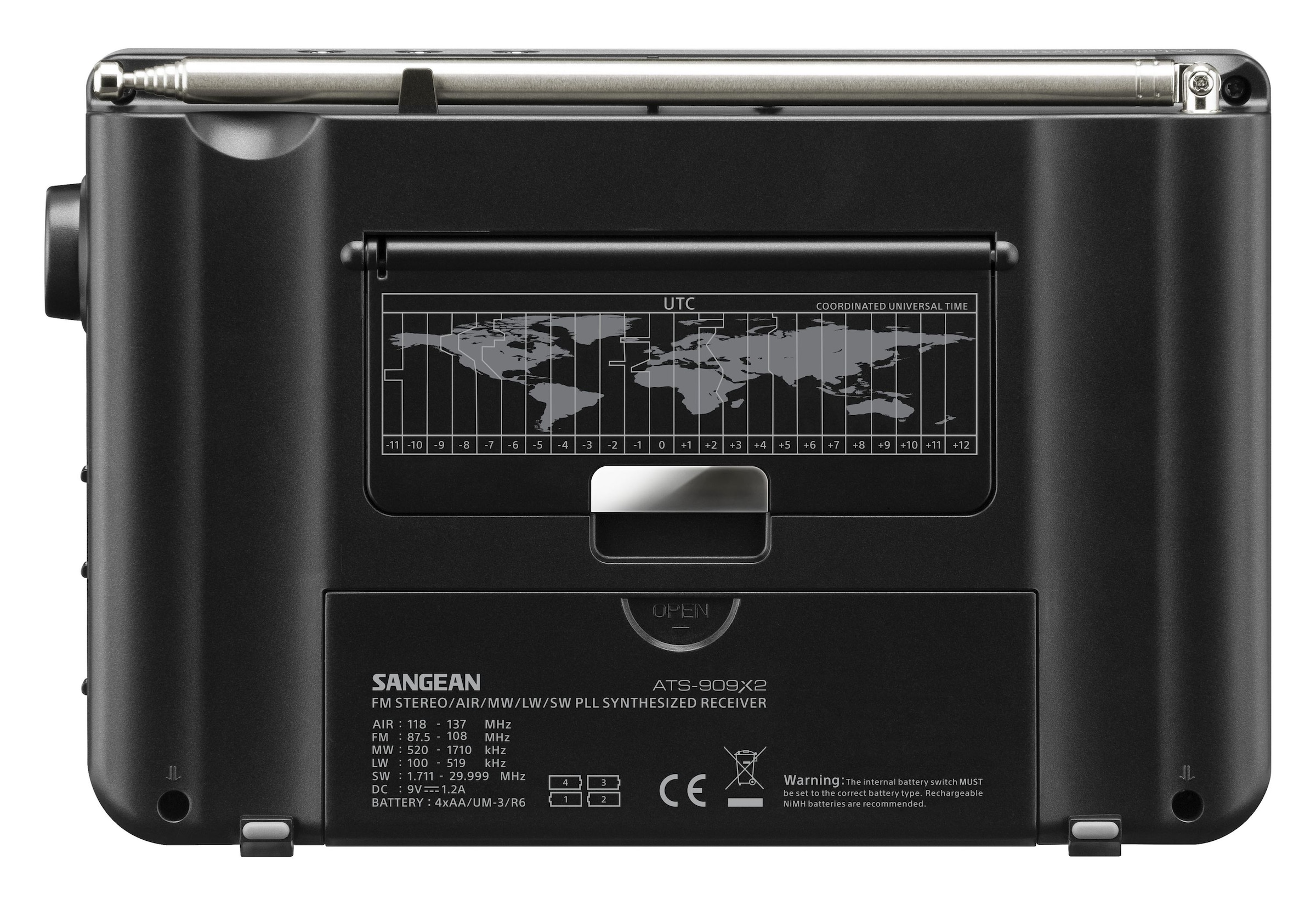 Sangean Weltempfänger »ATS-909 X2«, (FM-Tuner mit RDS-AM-Tuner), Große LC-Anzeige, Lautsprecher
