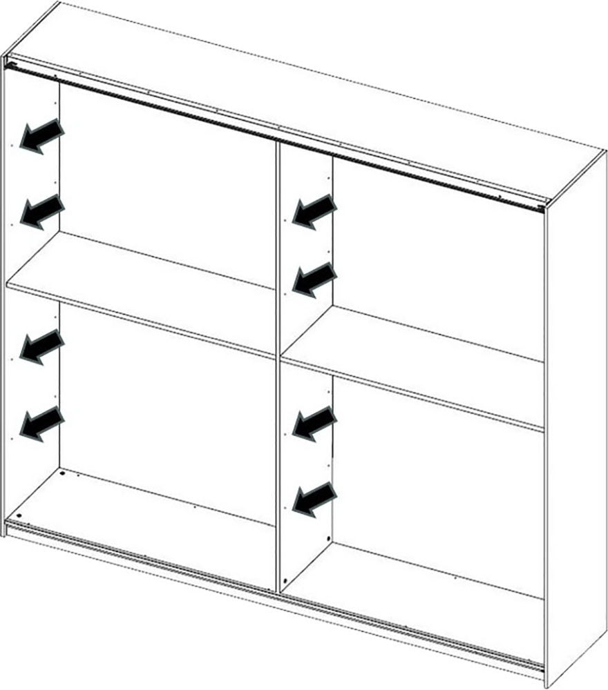 Home affaire Einlegeboden »Jupiter – Steingrau (1 St.), 22 mm stark, ideale Stauraumhilfe« Breite 107,2 cm, passend für Schwebetürenschrank Jupiter, 220x240 cm