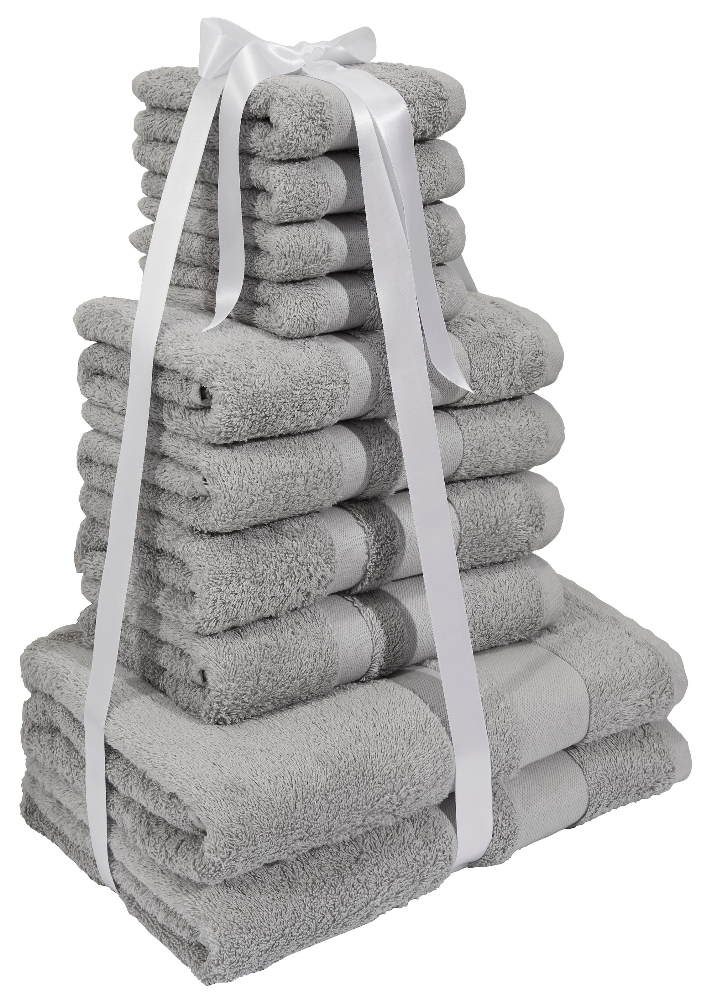my home Handtuch Set »Vanessa Premium 550 g/m², Duschtücher, Handtücher & Gästetücher«, Set, 10 tlg., Walkfrottee, 10-tlg Premium Handtuch-Set, 100% Baumwolle, weich, saugstark