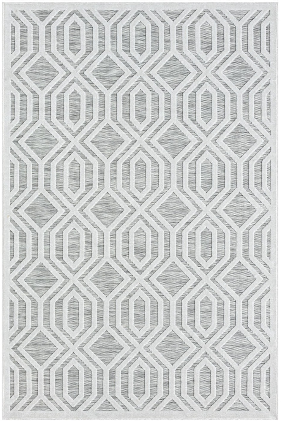 Myflair Möbel & Accessoires Teppich »Haven, LAGERRÄUMUNG!« rechteckig 8 mm Höhe Rauten Motiv, Hoch-Tief Effekt, Outdoor geeignet, Balkon, Terrasse