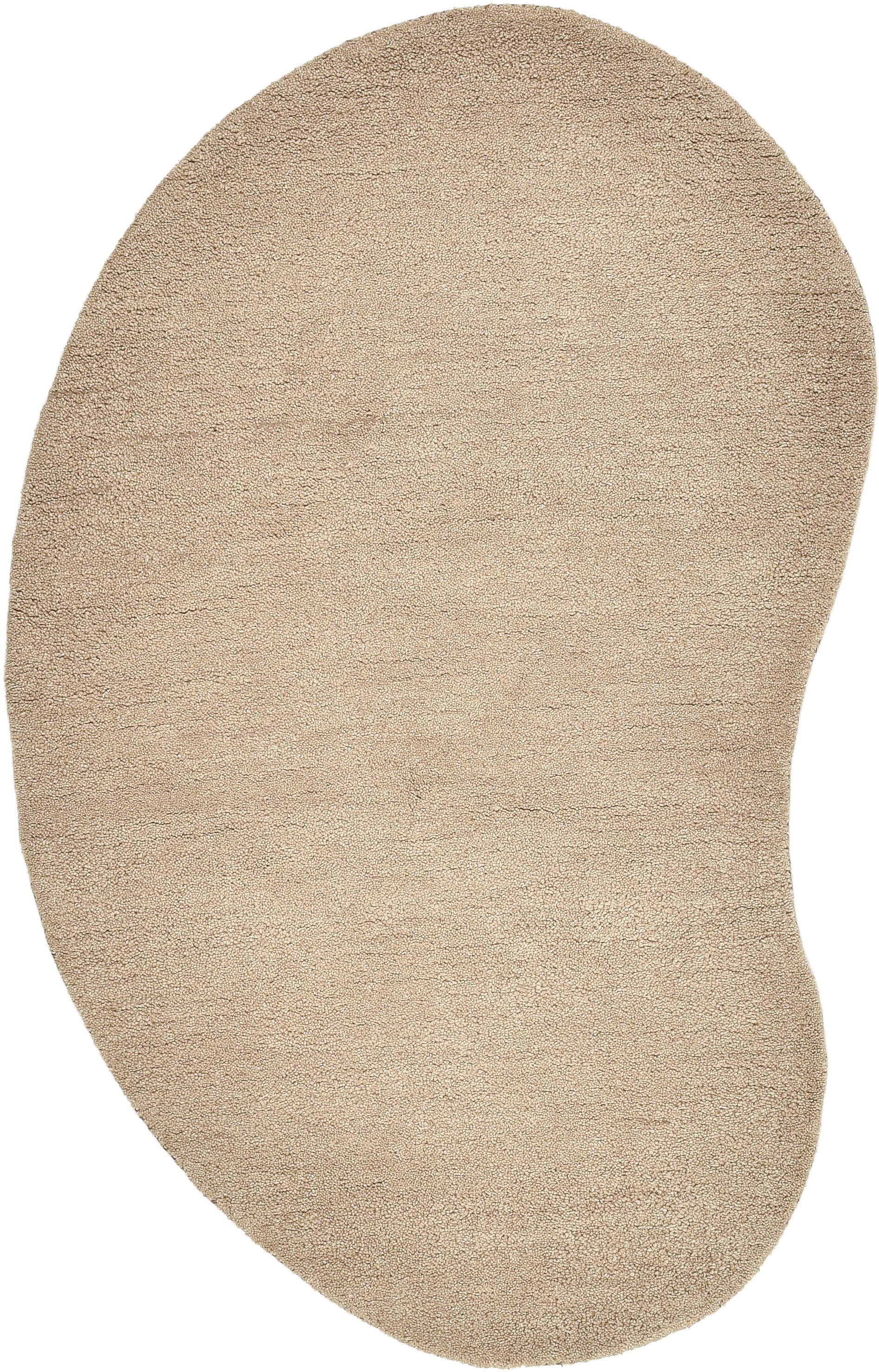THEKO Wollteppich »Gabbeh Uni, Handweb Teppich, meliert, reine Wolle, handgewebt«, oval, 14 mm Höhe, Schlafzimmer, Wohnzimmer, Esszimmer, auch als Läufer, eckig oder rund