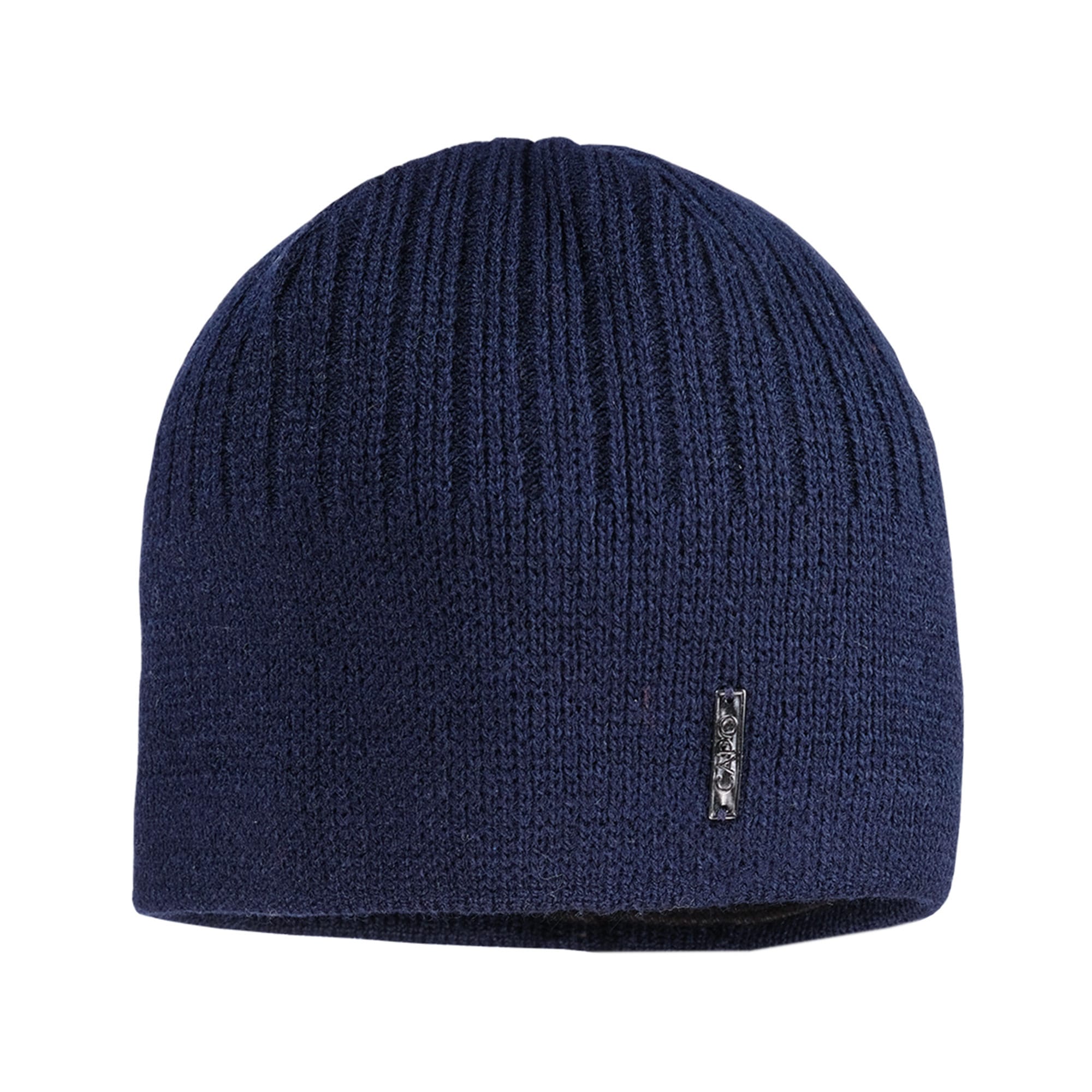 CAPO, Herren, Strickmütze Rippenstrick, hoher Wollanteil, natürliche Thermoregulation, gefüttert, marine, marine, Klassische Herrenmütze von CAPO