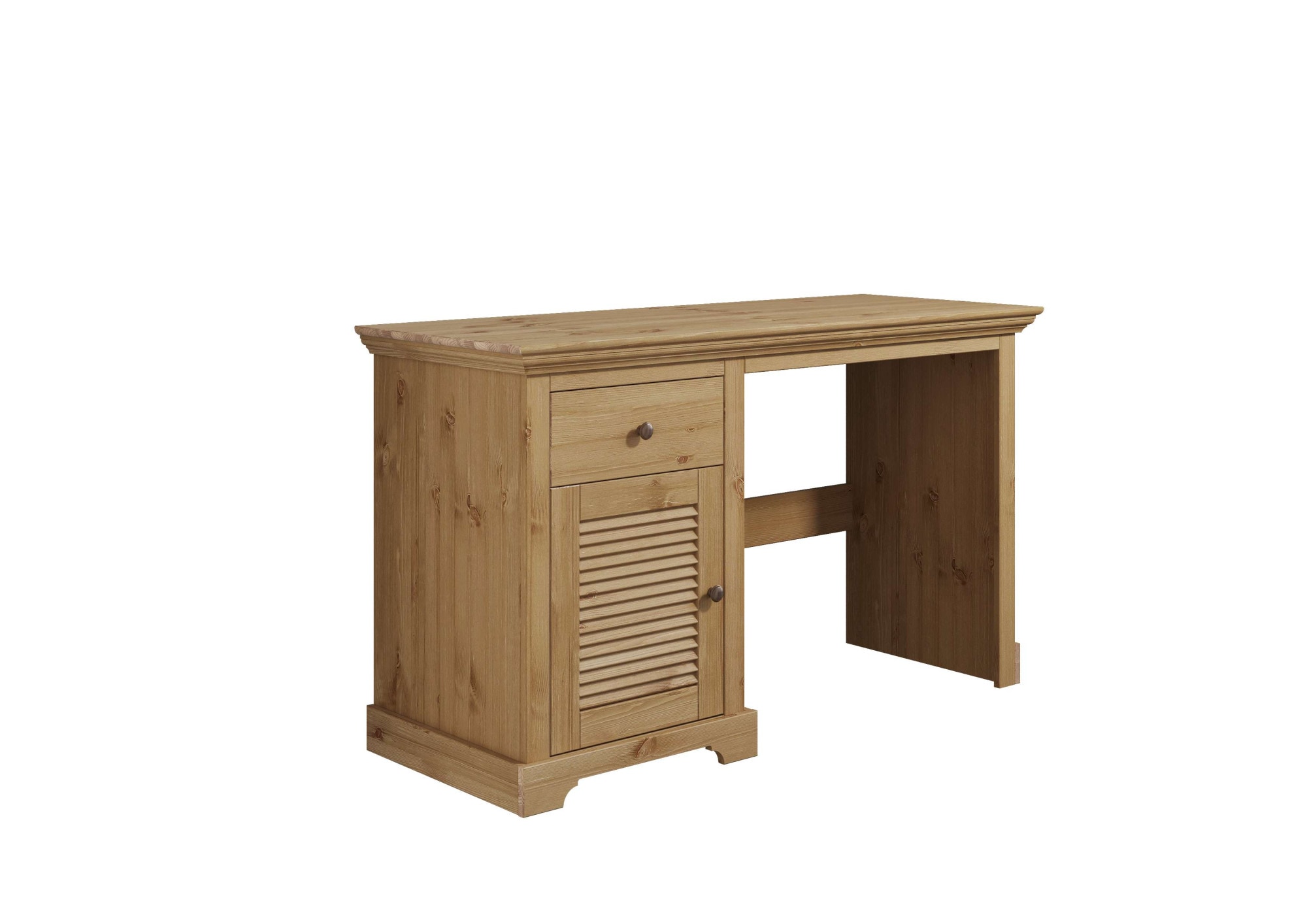 OTTO home Schreibtisch "Ayanna" Massivholz, mit Schublade und Tür, Lamellenfront, Breite 130 cm