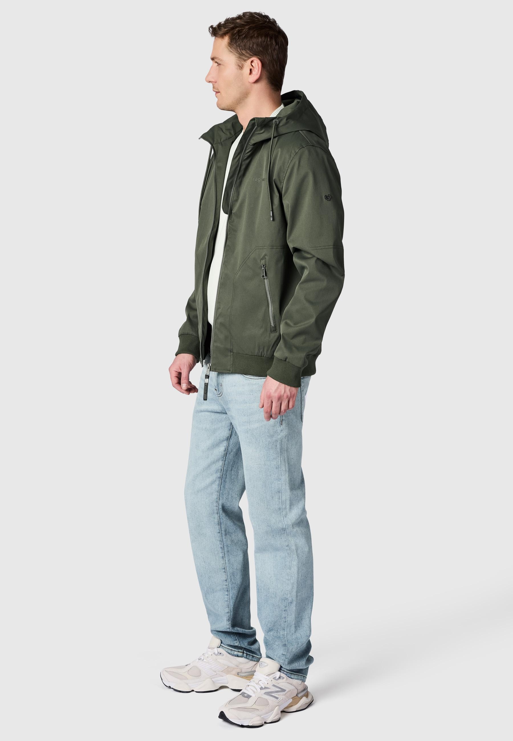 Ragwear Outdoorjacke »Outdoorjacke Stewie Twill YOUMODO« mit Kapuze stylische Herren Übergangsjacke mit großer Kapuze