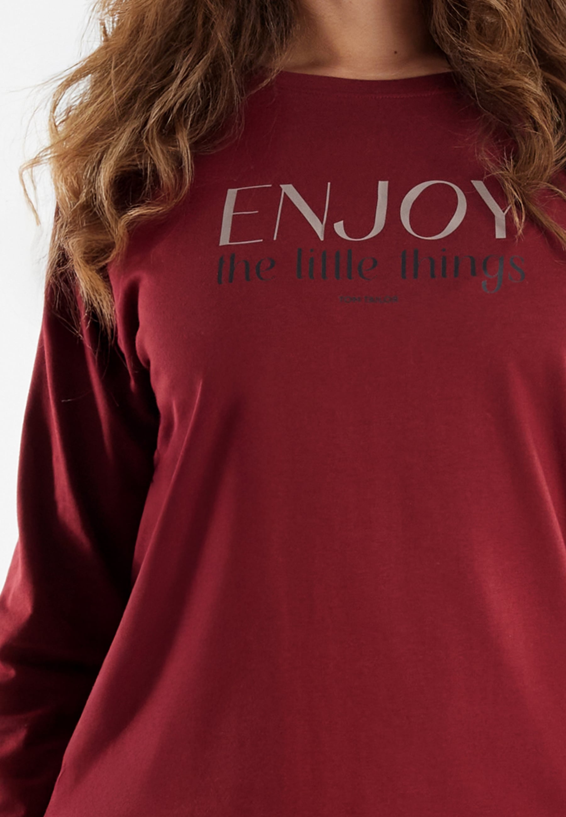 TOM TAILOR Schlafanzug »Xanthi« Rundhalsausschnitt, Hose kariert, langärmelig