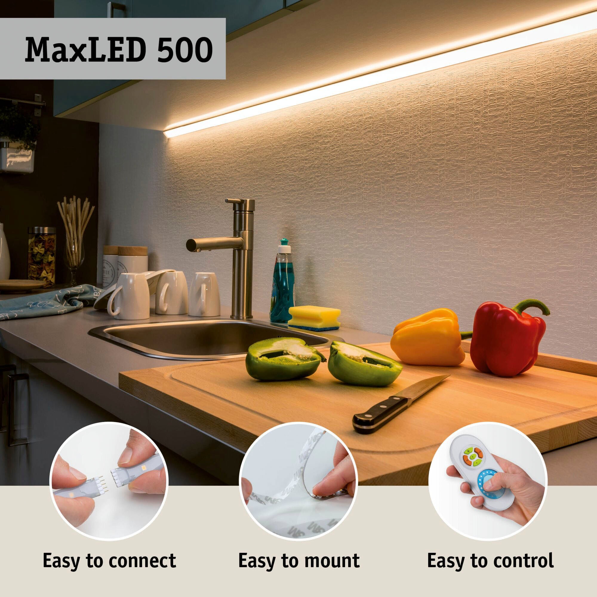 Paulmann LED-Streifen »MaxLED 500 Einzelstripe inkl. Adapterkabel 10m RGBW+ 72W 500lm/m«, 1 St.-flammig, unbeschichtet