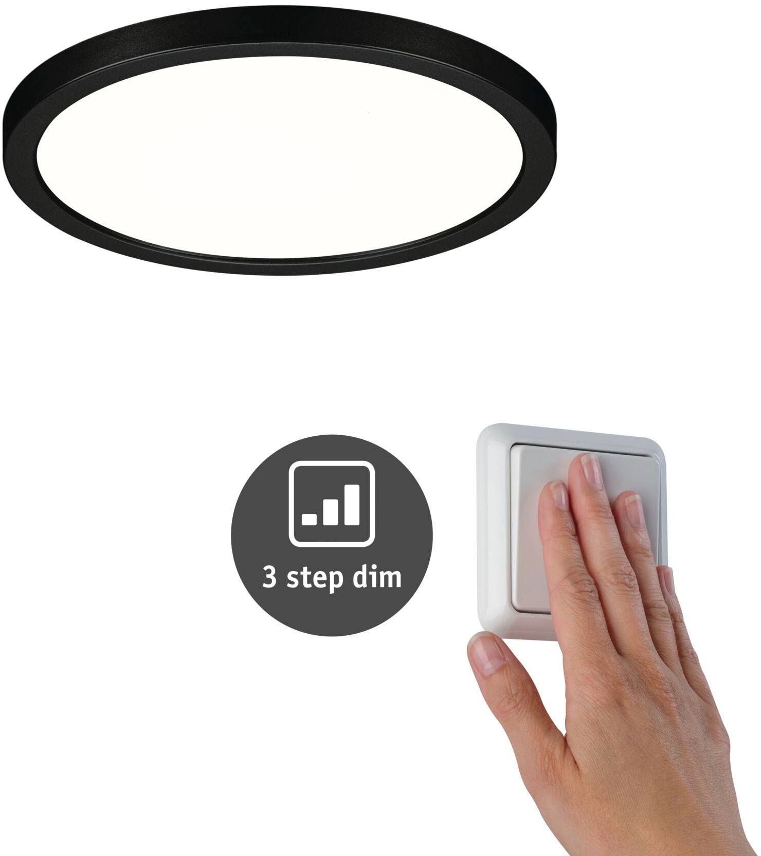 Paulmann LED Einbauleuchte »VariFit LED Einbaupanel Areo IP44 rund 175mm 4000K Schwarz dimmbar«, 1 flammig, VariFit LED Einbaupanel Areo IP44 rund 175mm 4000K Schwarz dimmbar
