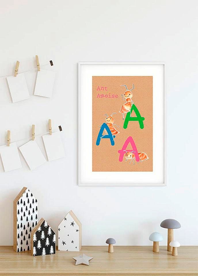 Komar Bild »ABC Animal A«, Buchstaben, (1 St.), Wandbild zur Dekoration - ohne Rahmen