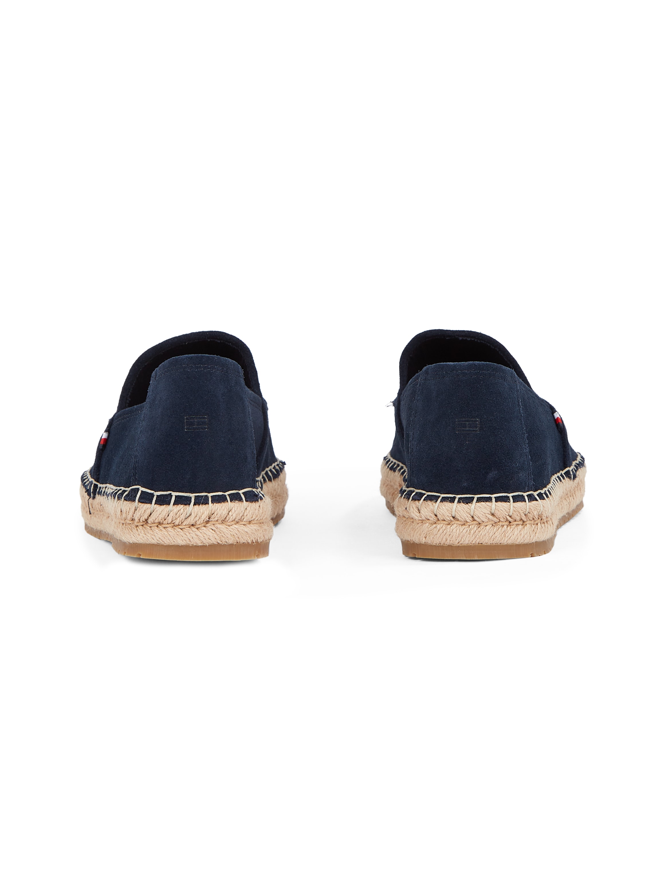 Tommy Hilfiger Espadrille »HILFIGER FLEX ESPA SUEDE LOAFER«, Sommerschuh, Schlupfschuh, Slipper mit Bastbezug am Plateau