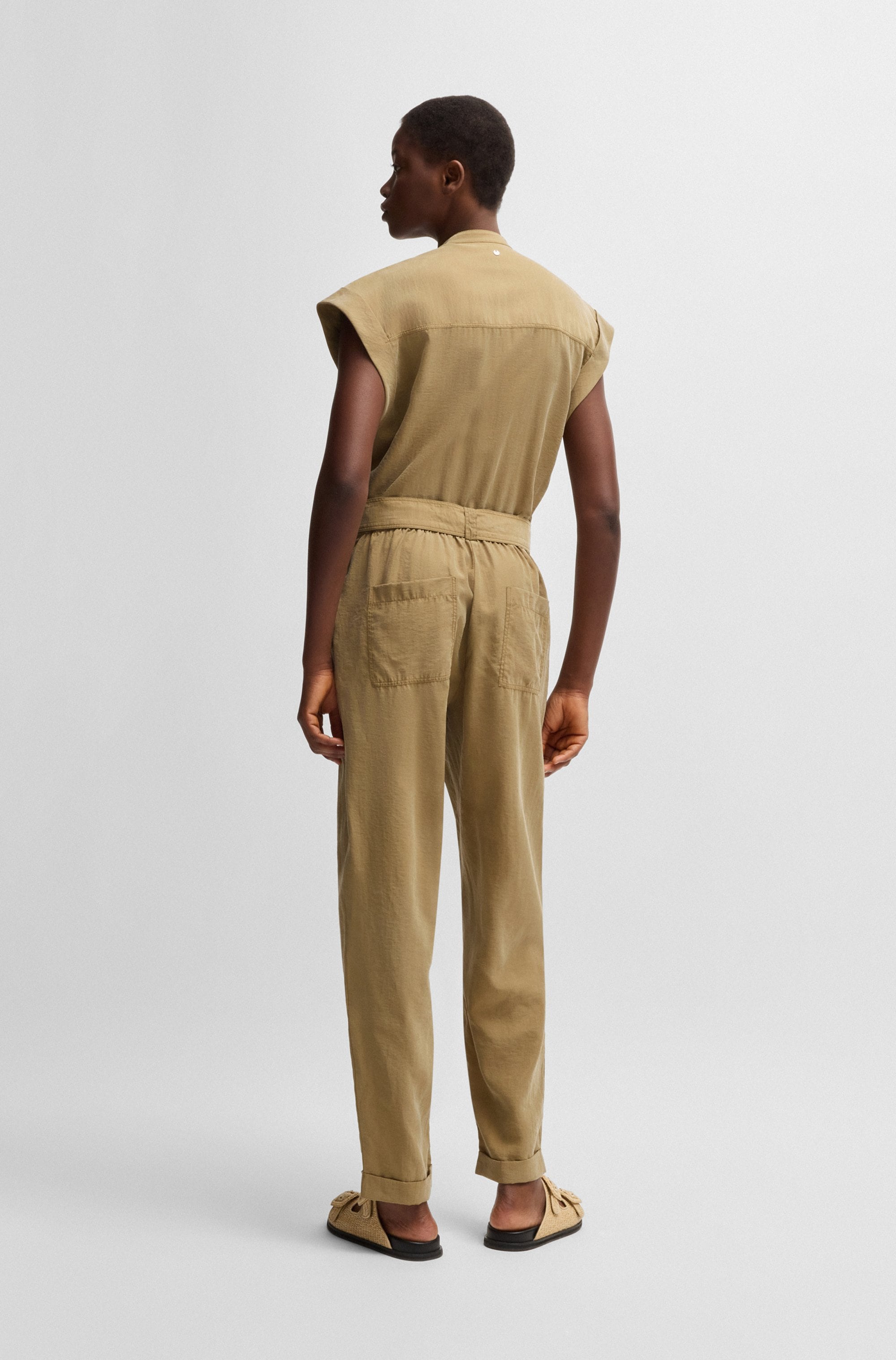 BOSS ORANGE Blusenkleid »Dridy Premium Damenmode«, mit Gürtel, Pattentaschen