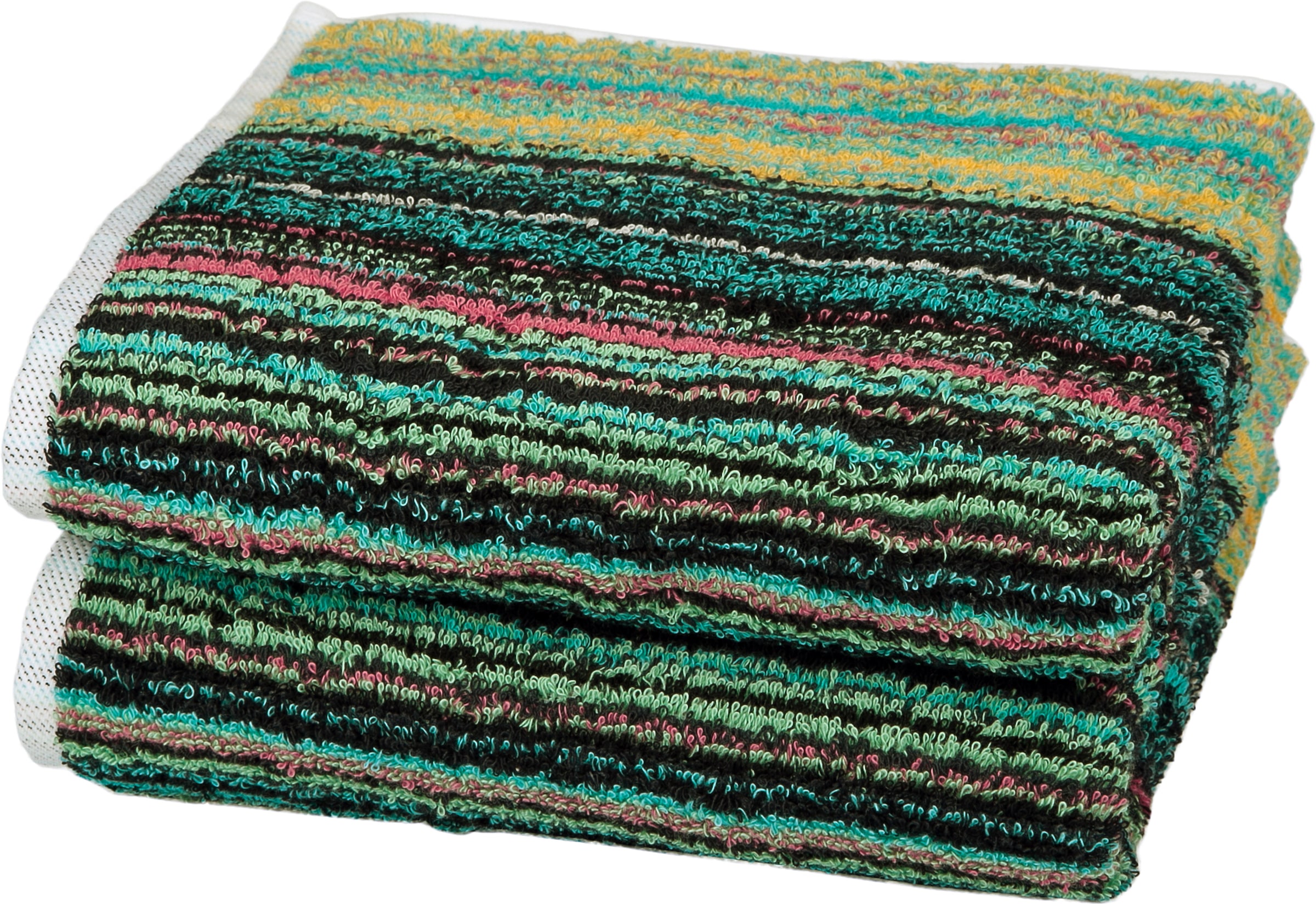 ROSS Handtücher »Missoni-Serie«, (Packung, 2 St., 2 Handtücher), aus feinster Baumwolle, dezente Streifen, Multifarben