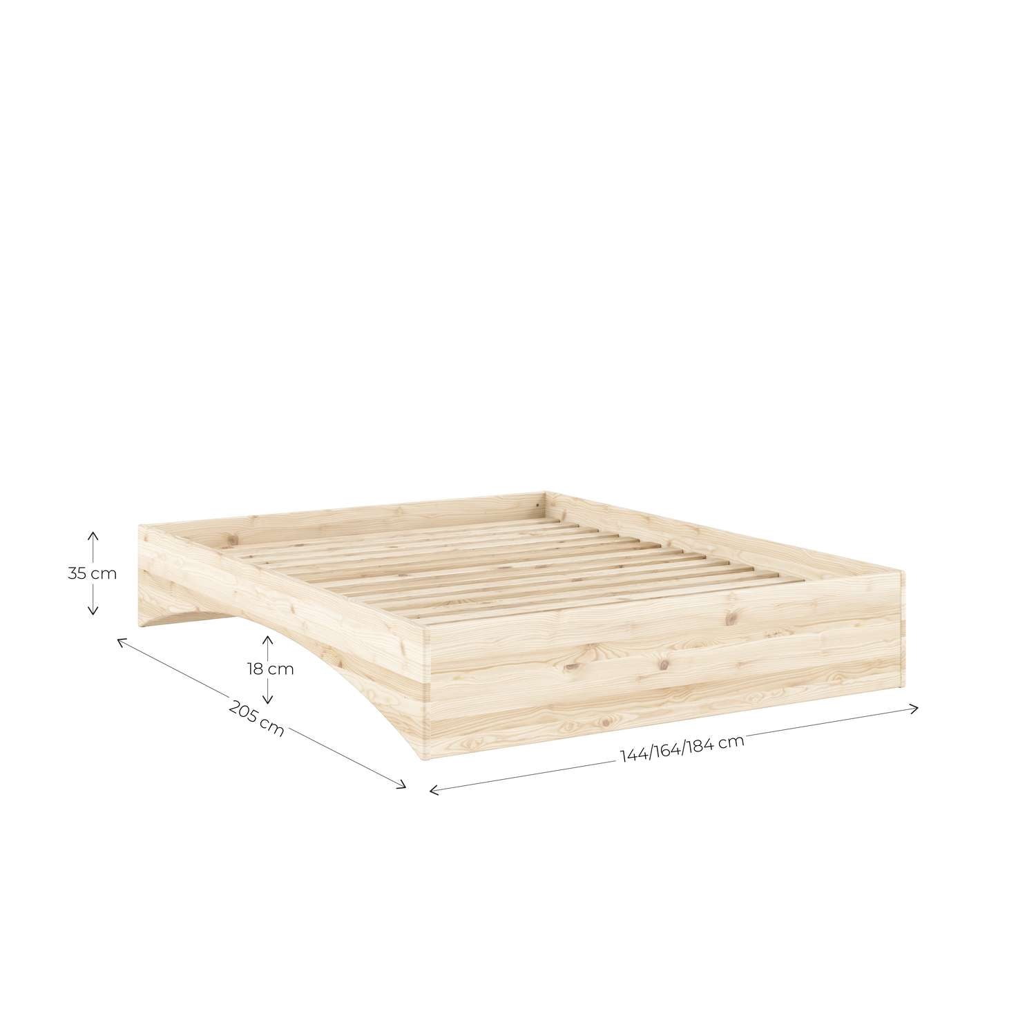 Karup Design Bettgestell »Orbit Bed, Massivholzbett, Futonbett, FSC®-zertifiziertem Massivholz« B/H/T ca: 144/164/184x35x205cm),  mehrere Größen, inklusive Lattenrost, ohne Matratze, Made in Europe