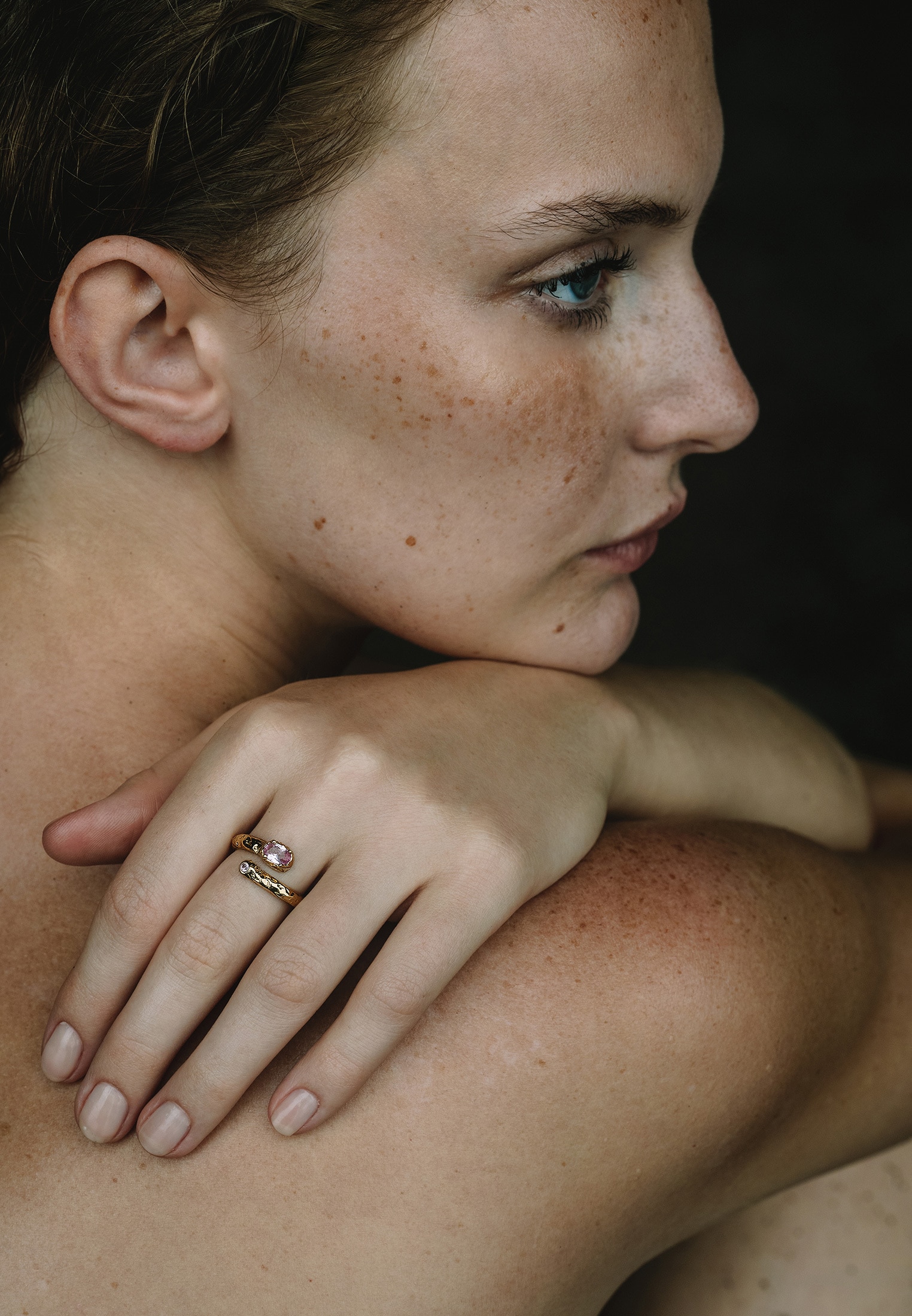 HAZE & GLORY Silberring »Ring Saphir Synthetisch Pink 925 Sterling Silber vergoldet«