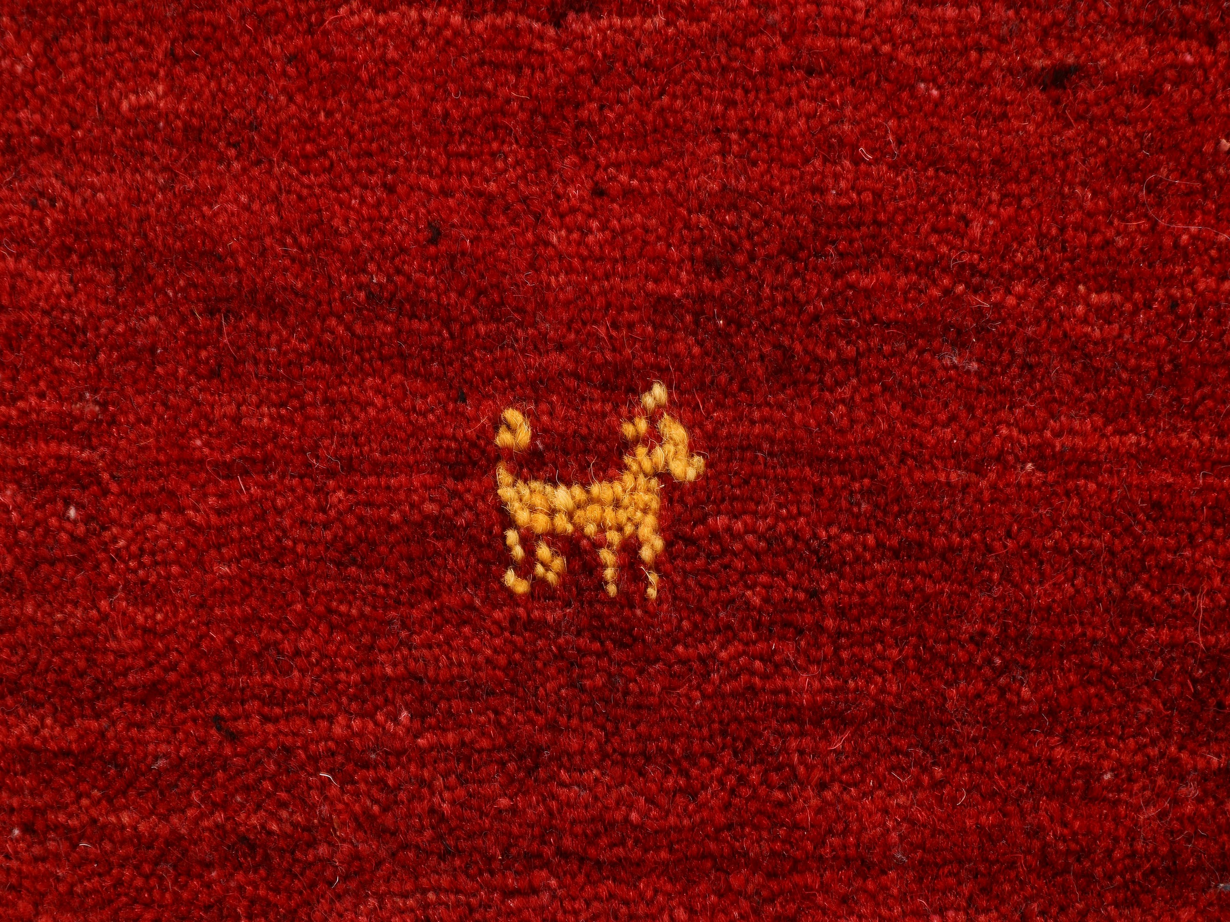 carpetfine Wollteppich »Gabbeh Uni, auch als Läufer und Rund erhältlich«, rechteckig, 15 mm Höhe, reine Wolle, handgewebt, Gabbeh Loom Tiermotiv, große Farbauswahl