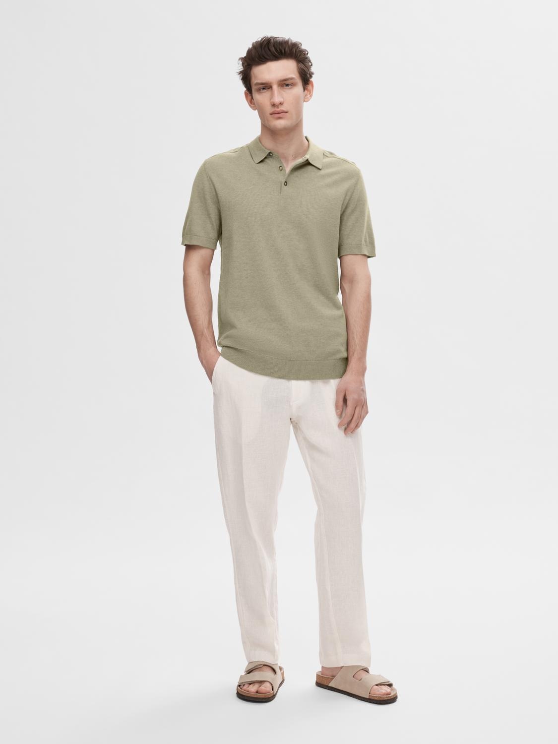 SELECTED HOMME Poloshirt »SLHBERG SS KNIT POLO NOOS«, aus Feinstrick